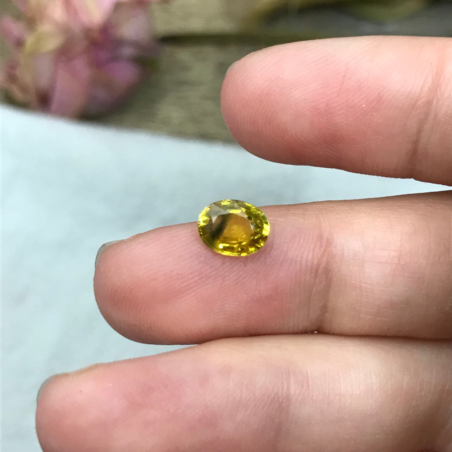 1.63 Carat Heated Yellow Sapphire 7.65x5.9mm Oval Cut, Faceted Loose Gemstone, Australia