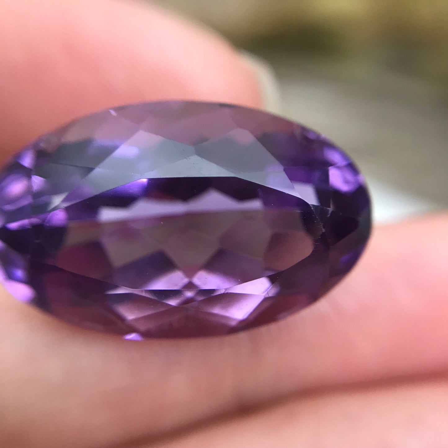 21.65 Carat Amethyst 22.85x14.55mm Oval Cut, Purple Quartz, Large Faceted Loose Gemstone