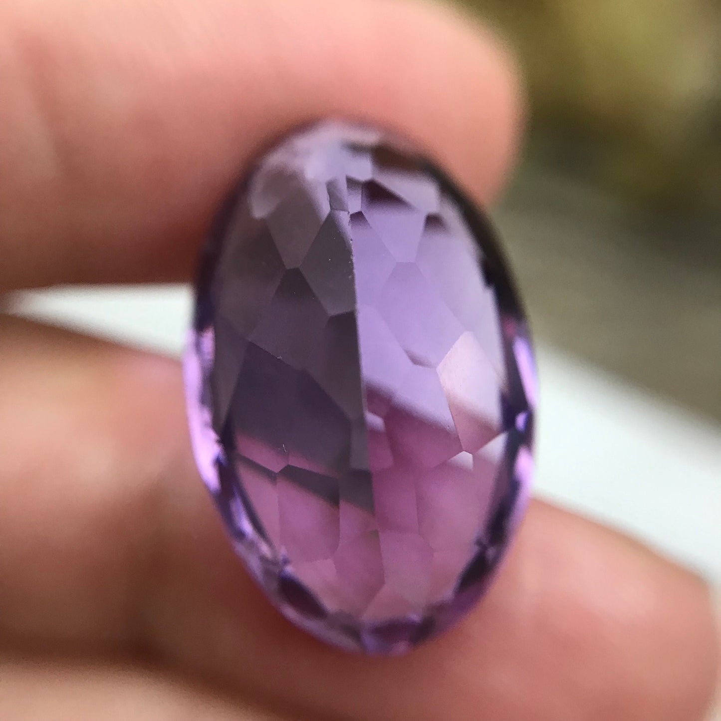 21.65 Carat Amethyst 22.85x14.55mm Oval Cut, Purple Quartz, Large Faceted Loose Gemstone