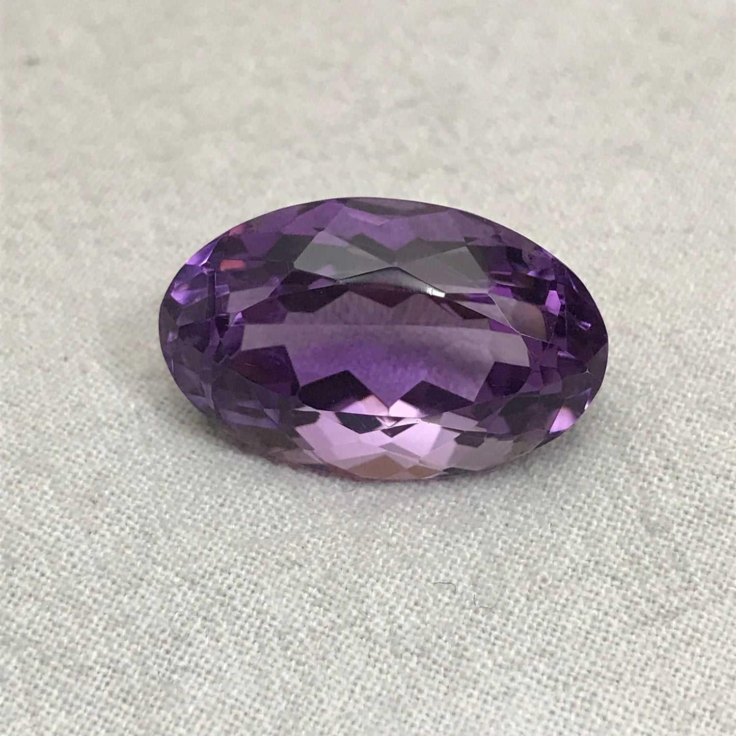 21.65 Carat Amethyst 22.85x14.55mm Oval Cut, Purple Quartz, Large Faceted Loose Gemstone