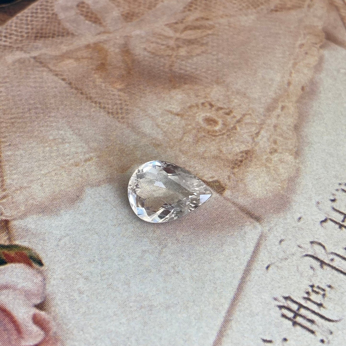 2.53 CT Very Light Morganite 11.5x8.5mm Pear Cut, Nearly Colorless Light Peach Beryl Loose Gemstone, Unmounted Gem