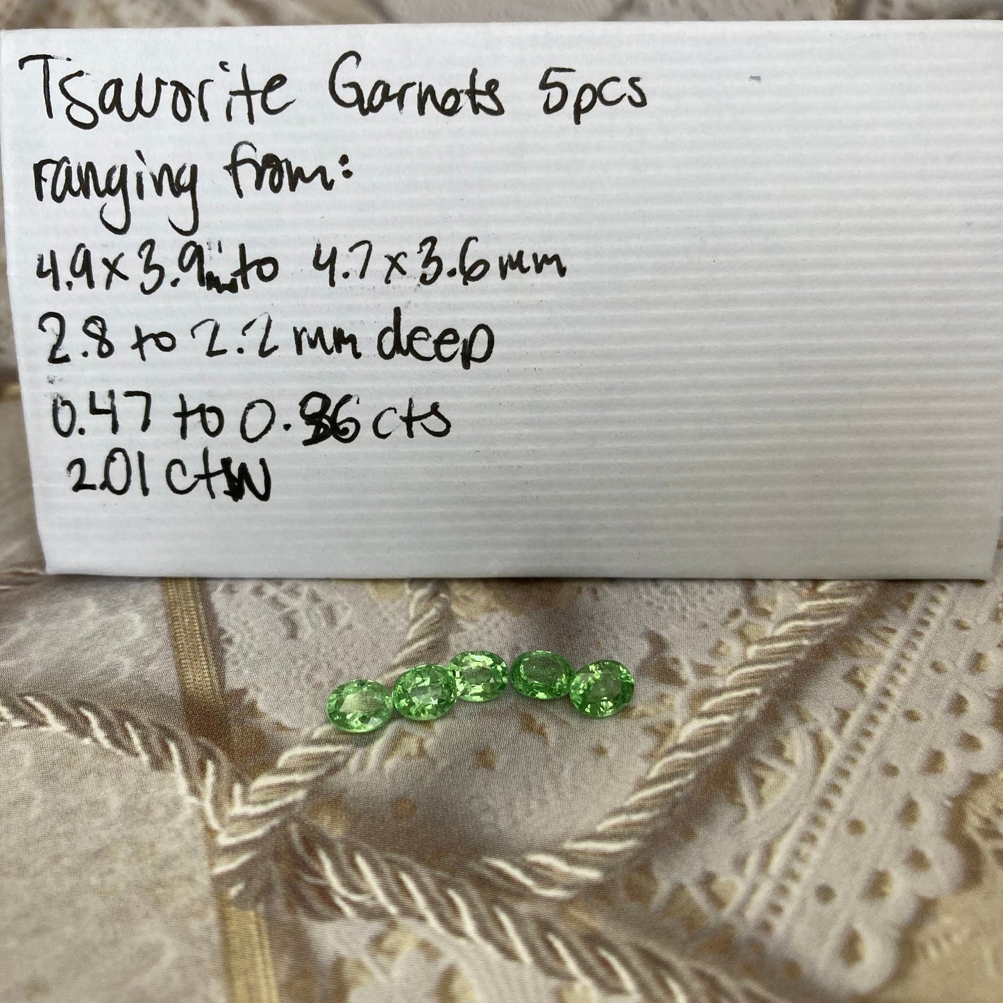 5 pcs Natural Green Tsavorite Garnet Approx. 5x4mm 2 CTW Faceted Oval Genuine Gemstone Unmounted Loose Gem Earth Mined Green Garnet,