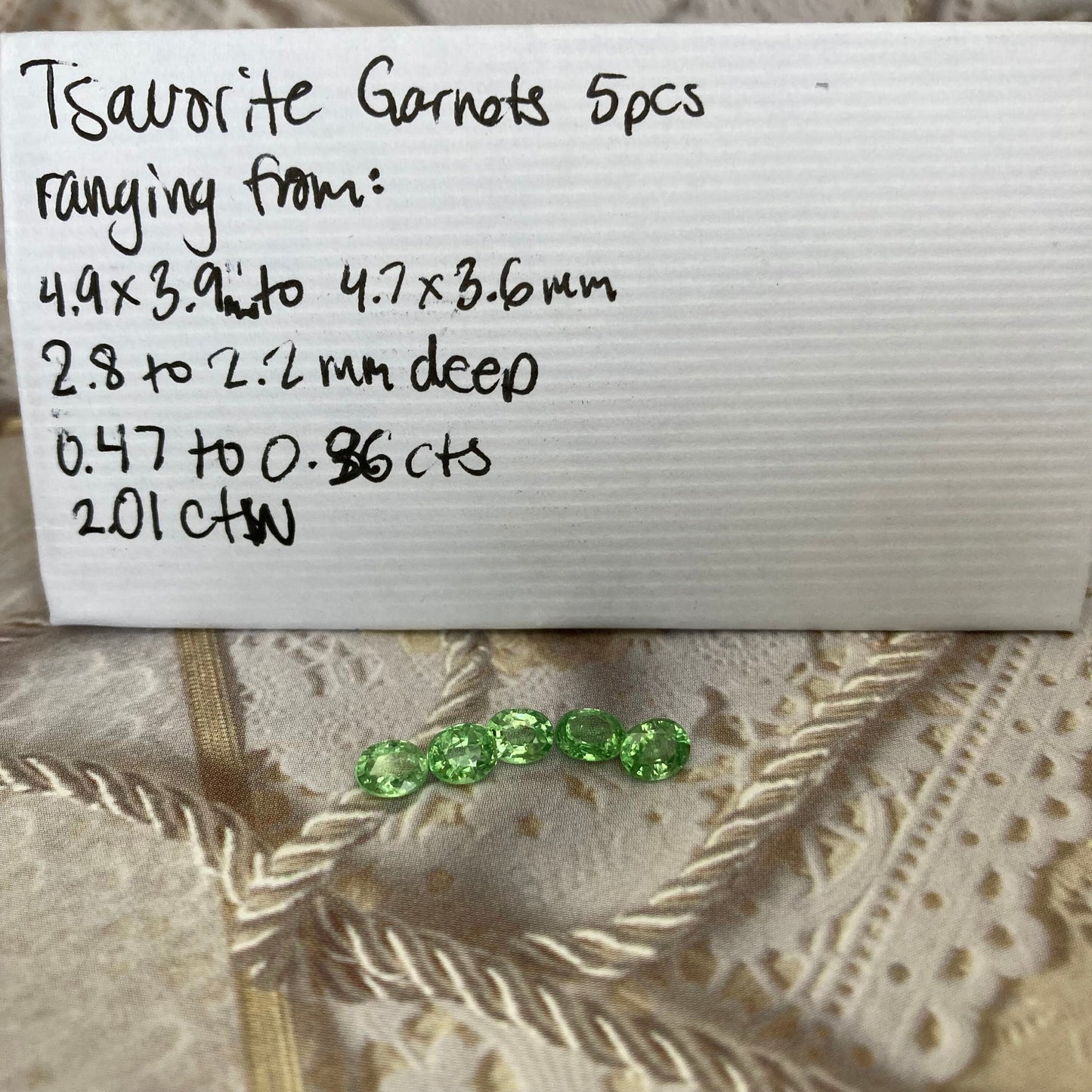 5 pcs Natural Green Tsavorite Garnet Approx. 5x4mm 2 CTW Faceted Oval Genuine Gemstone Unmounted Loose Gem Earth Mined Green Garnet,