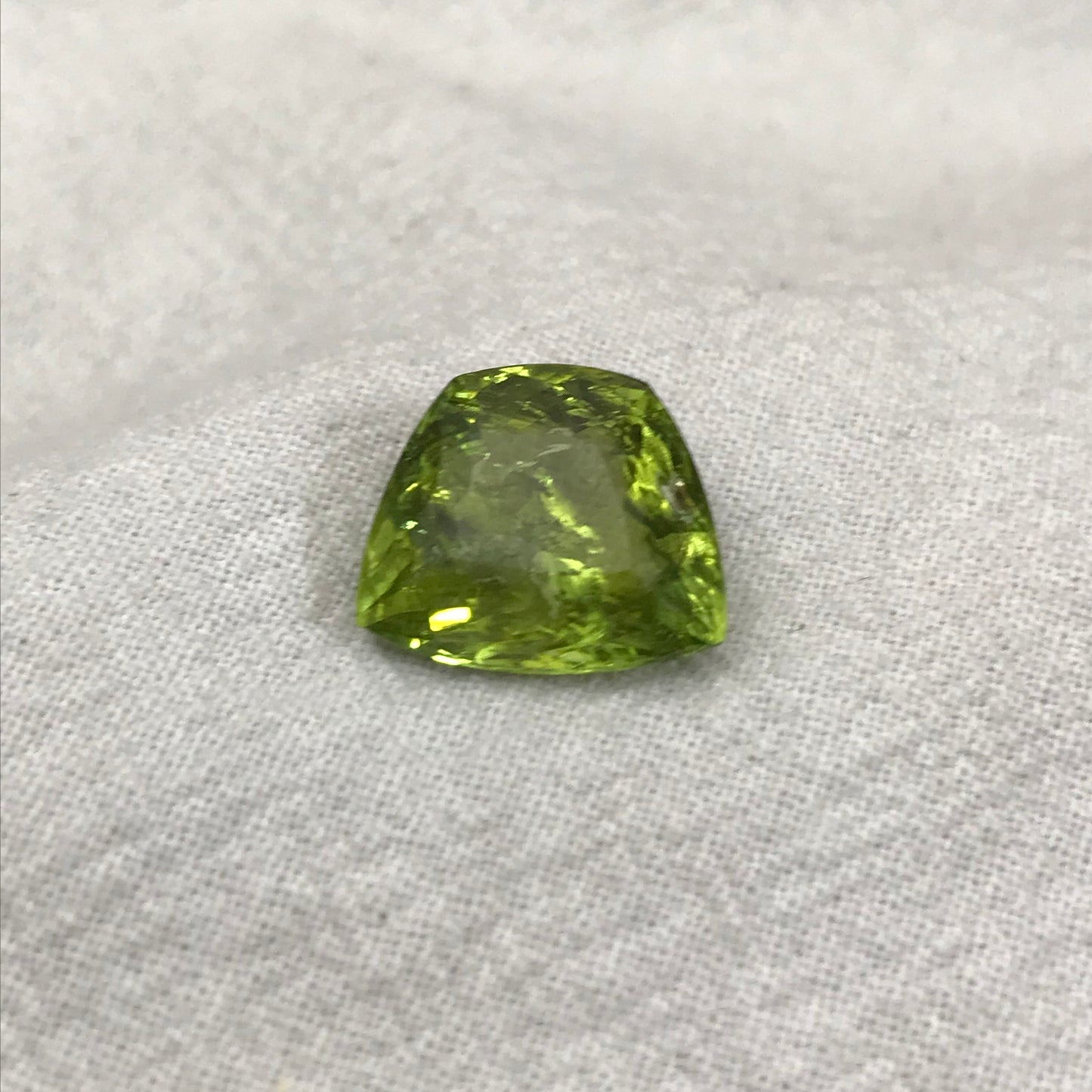 8.06 Carat Green Tourmaline 13.85x12.0mm Cushion Trapeze Cut, Faceted Loose Gemstone