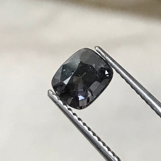 1.15 Carat Grey Purple Spinel 6.5x5.3mm Rectangle Cushion Cut, Faceted Loose Gemstone