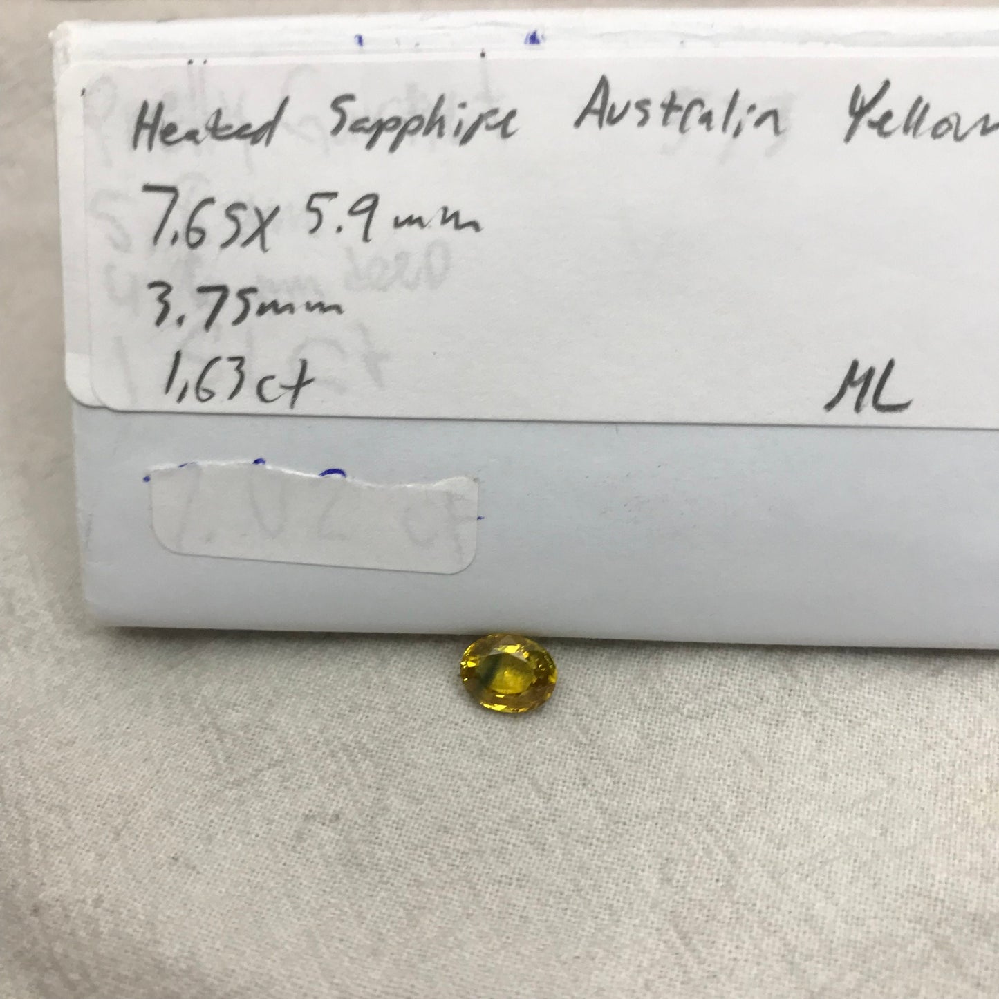 1.63 Carat Heated Yellow Sapphire 7.65x5.9mm Oval Cut, Faceted Loose Gemstone, Australia