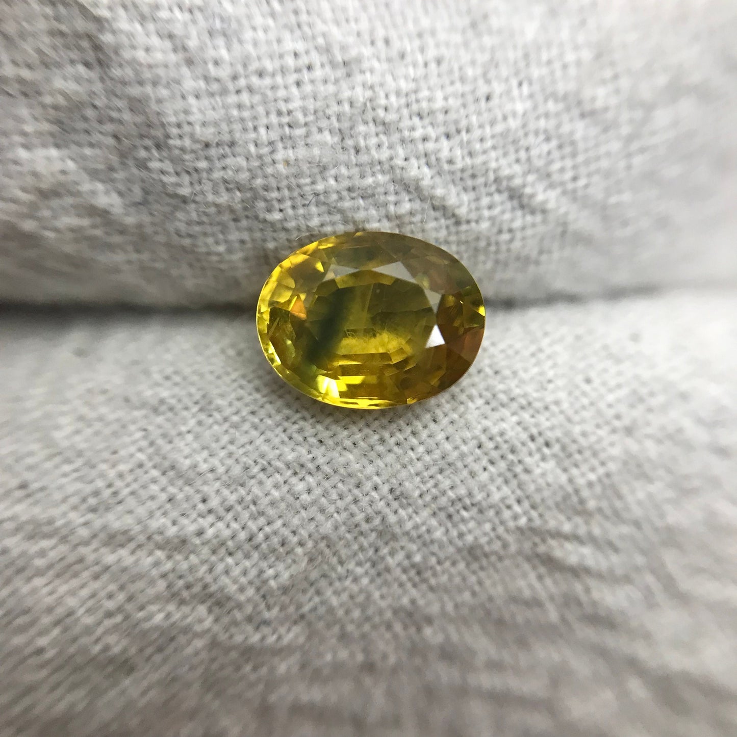 1.63 Carat Heated Yellow Sapphire 7.65x5.9mm Oval Cut, Faceted Loose Gemstone, Australia