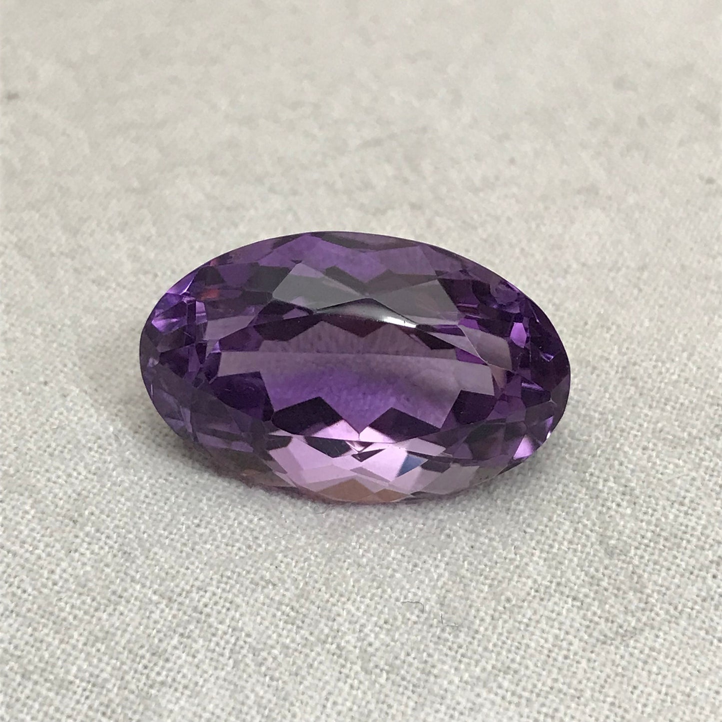 21.65 Carat Amethyst 22.85x14.55mm Oval Cut, Purple Quartz, Large Faceted Loose Gemstone