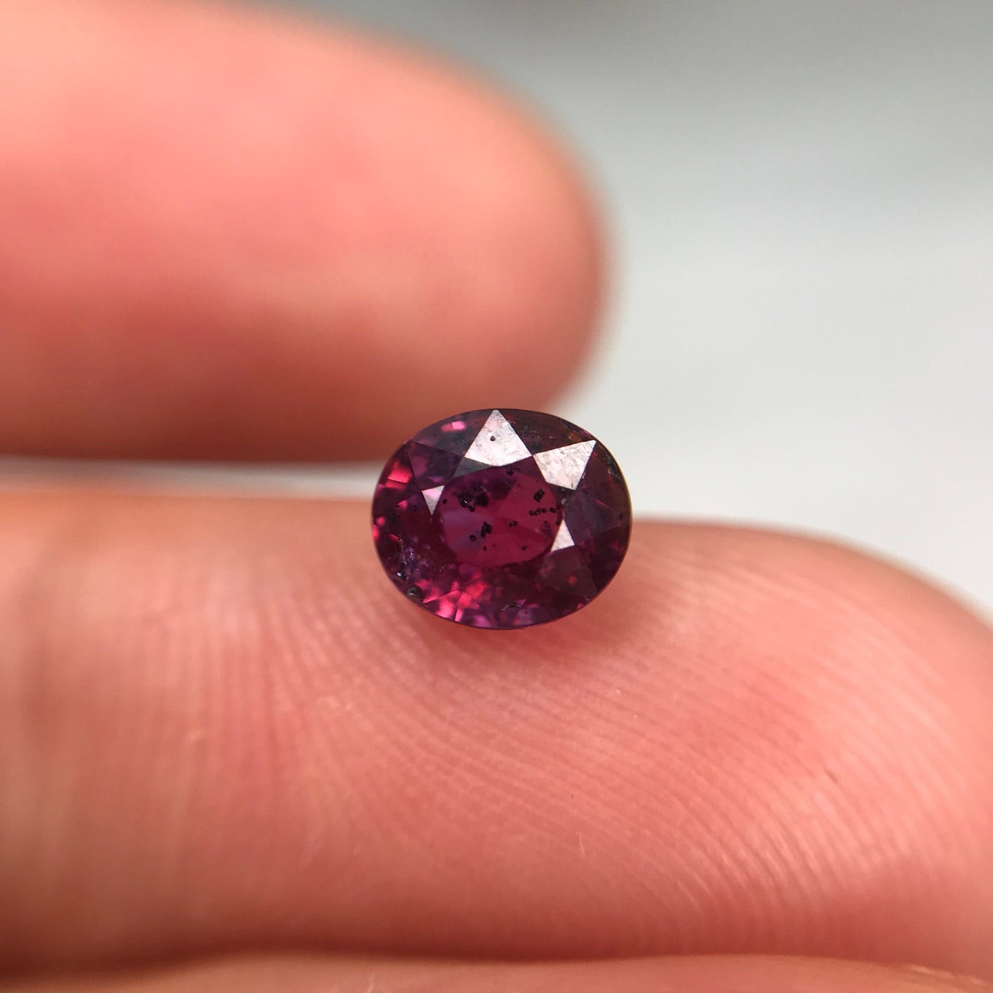 1.25 carat Unheated Purple Sapphire 6.1x5.18mm Oval Cut, Faceted Loose Natural Madagascar Sapphire