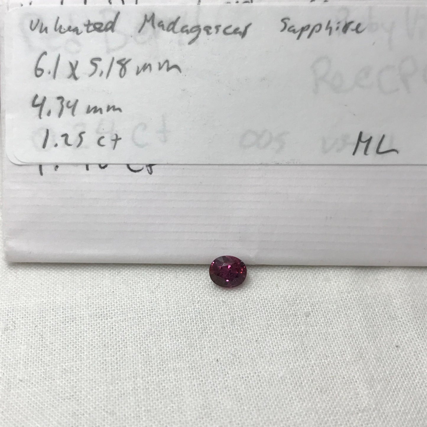 1.25 carat Unheated Purple Sapphire 6.1x5.18mm Oval Cut, Faceted Loose Natural Madagascar Sapphire