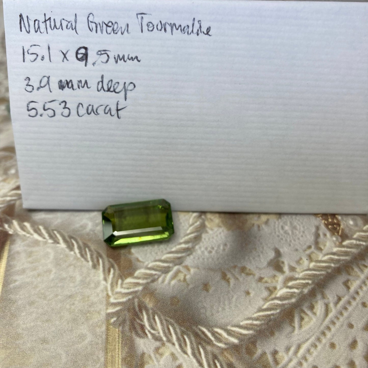 Natural Green Tourmaline 15x9.5mm 5.53 carat Octagon Cut Faceted Loose Unmounted Gem Gemstone