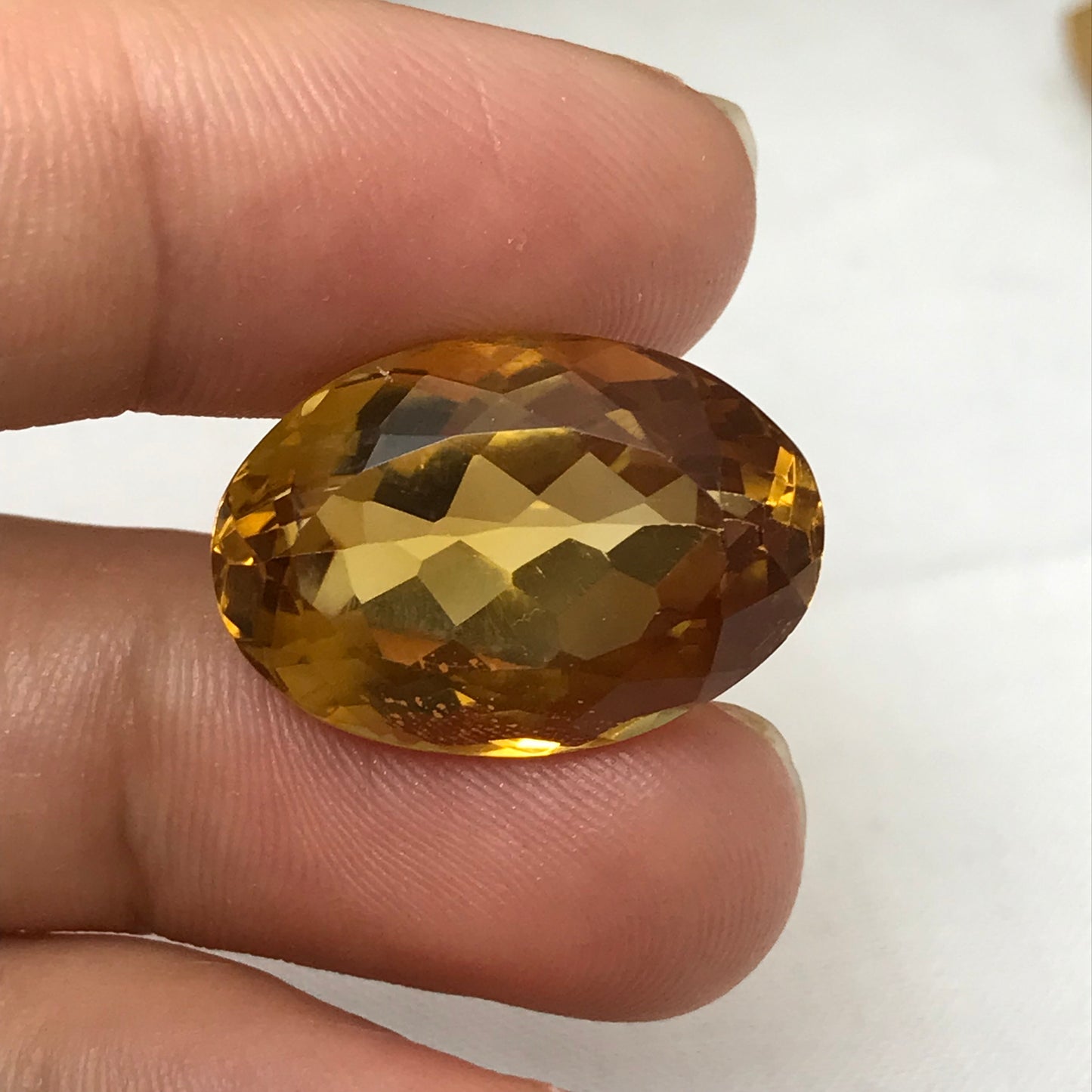 22.1x15.1mm Orange Citrine 21.9 carat Oval Cut, Faceted Loose Gemstone