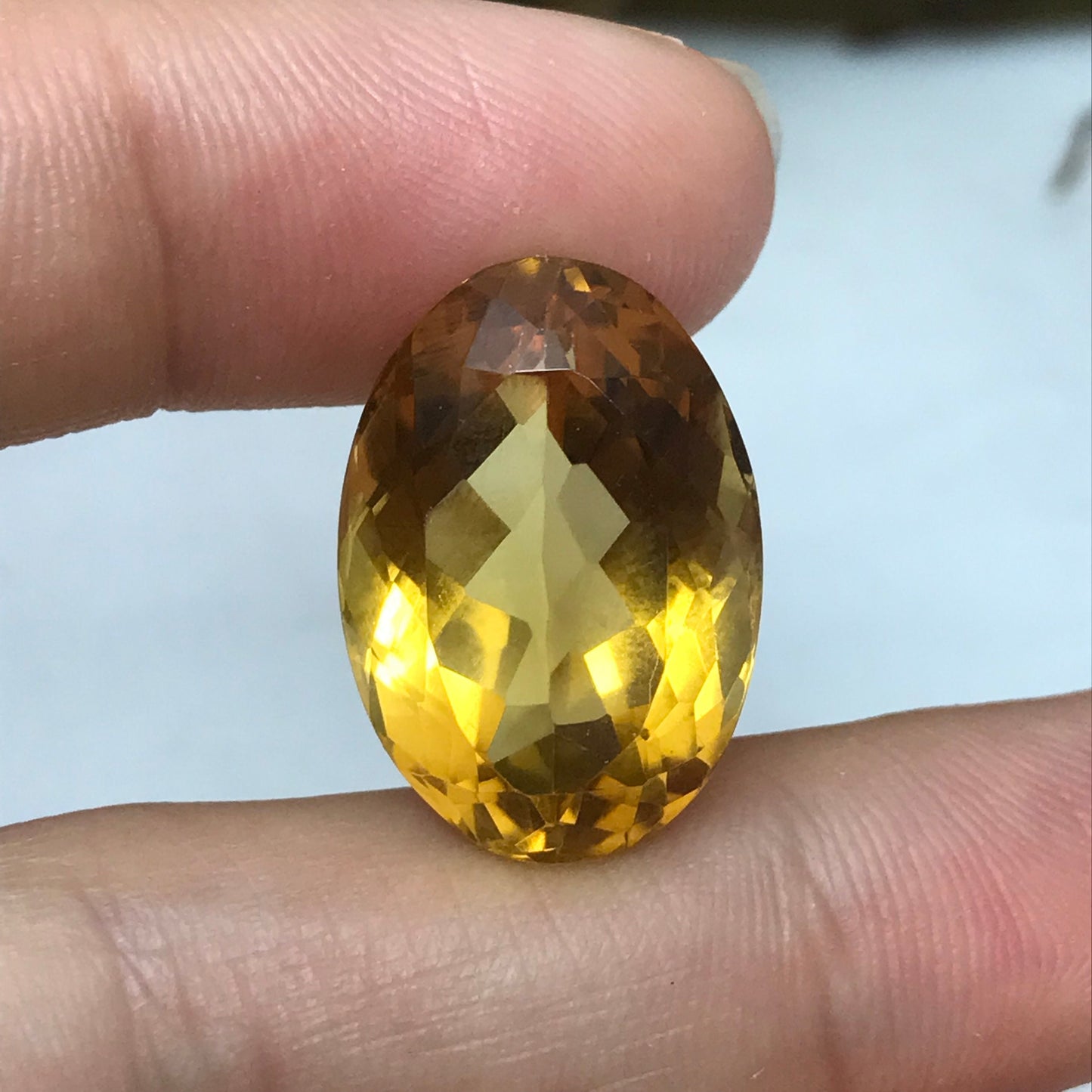 22.1x15.1mm Orange Citrine 21.9 carat Oval Cut, Faceted Loose Gemstone