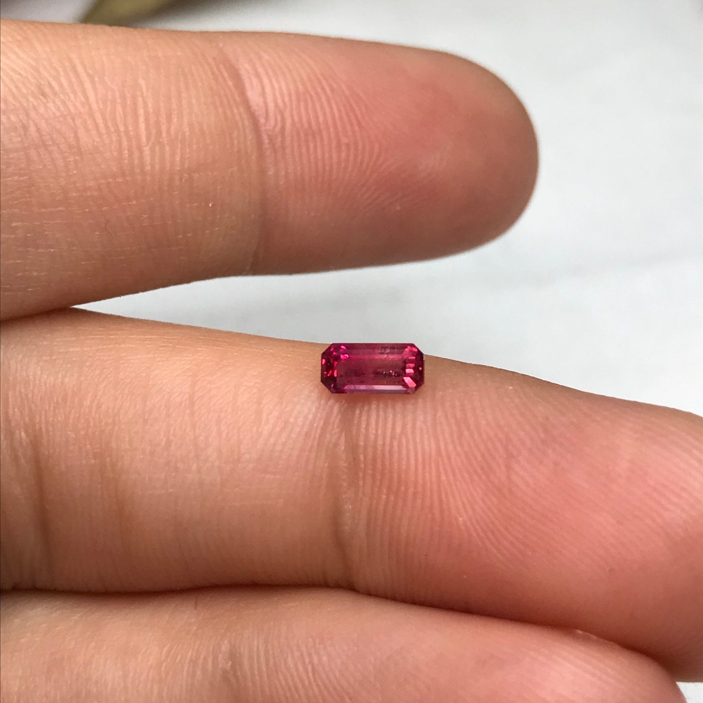 0.35 Carat Natural Red Beryl 5.75x2.8mm Emerald Cut, Utah Red Beryl, Faceted Loose Bixbite
