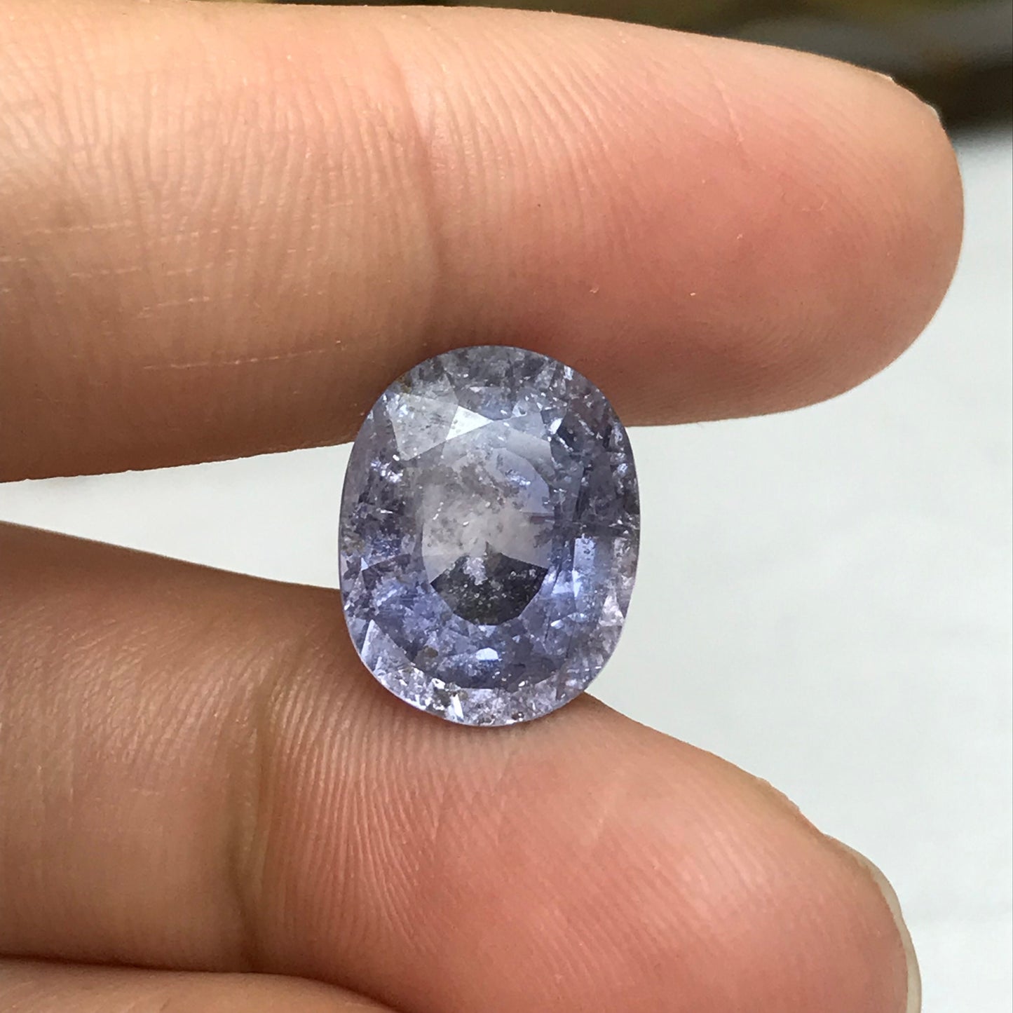 8.4 Carat Unheated Purple Blue Color Shift Sapphire 13.72x10.85mm Oval Cut, Faceted Loose Natural Tanzania Sapphire