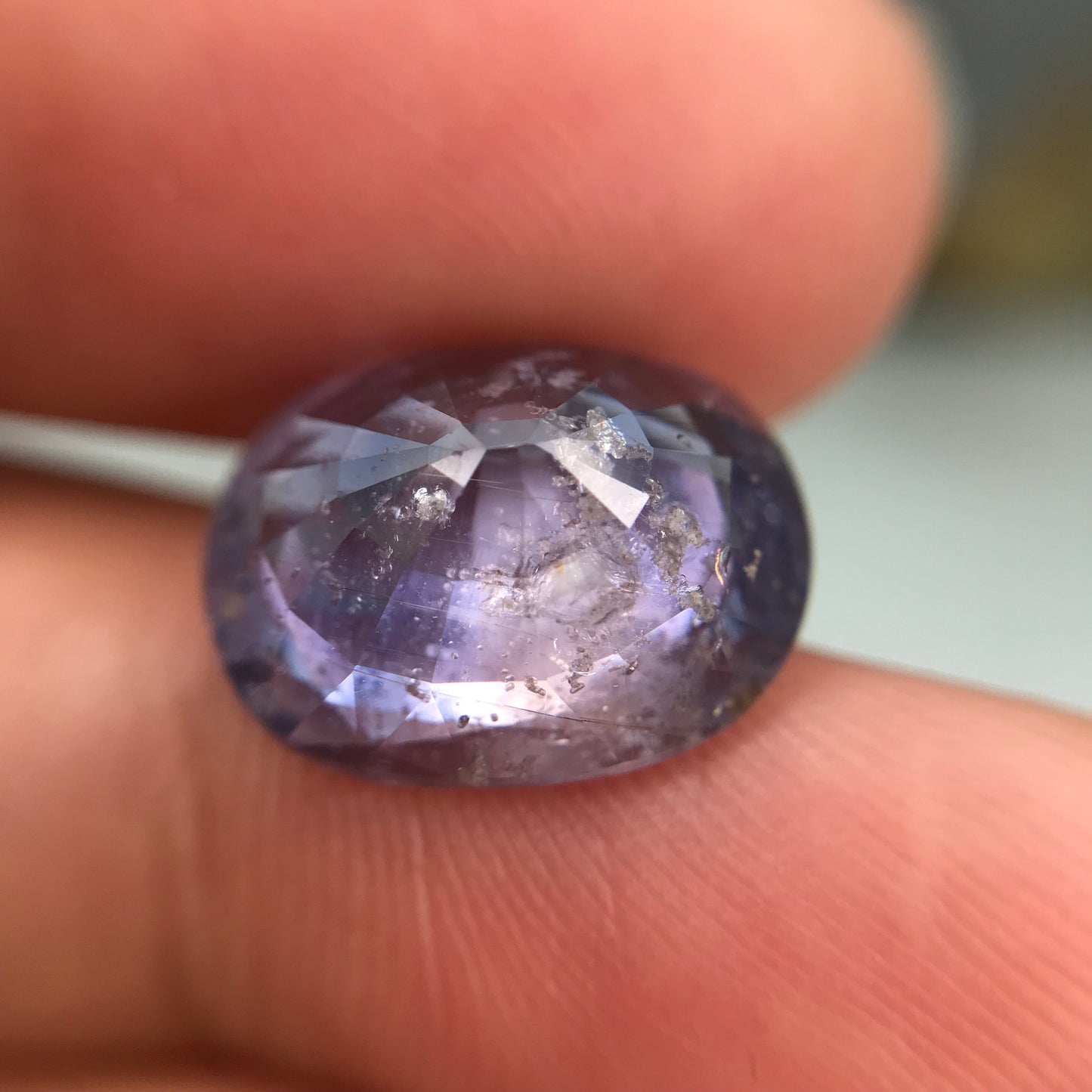 8.4 Carat Unheated Purple Blue Color Shift Sapphire 13.72x10.85mm Oval Cut, Faceted Loose Natural Tanzania Sapphire