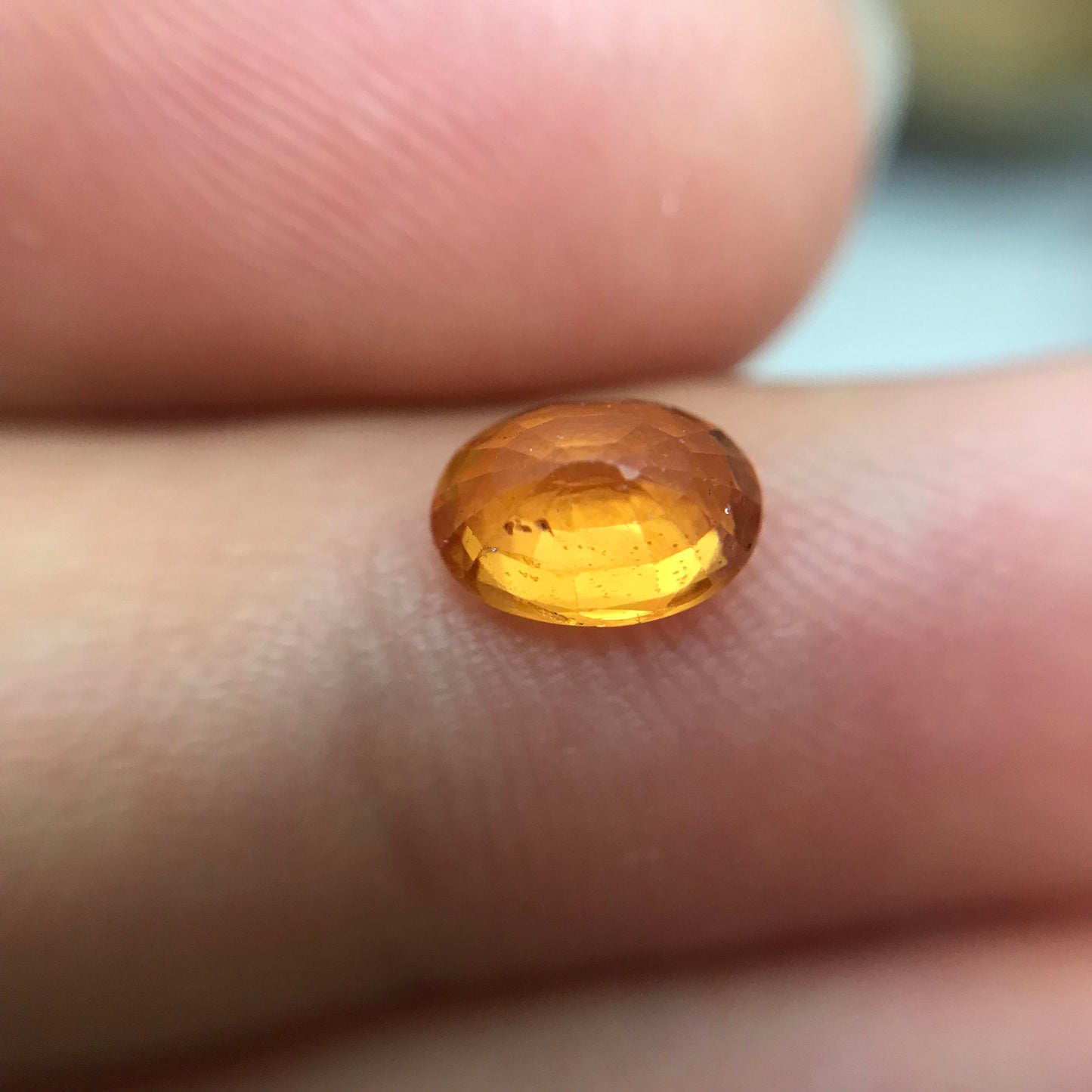 1 Carat Spessartite Garnet 6.8x4.95mm Oval Cut, Faceted Loose Orange Garnet