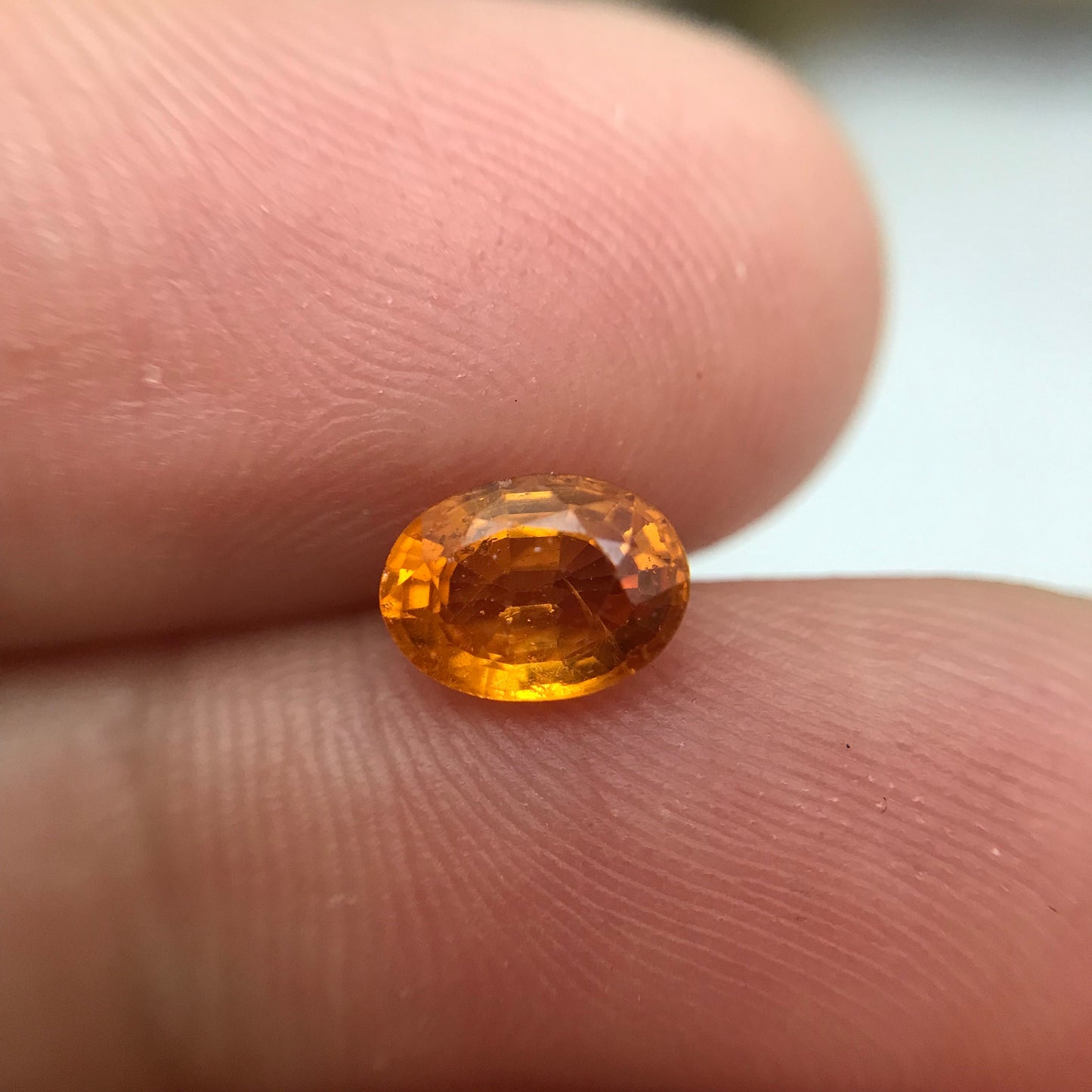 1 Carat Spessartite Garnet 6.8x4.95mm Oval Cut, Faceted Loose Orange Garnet