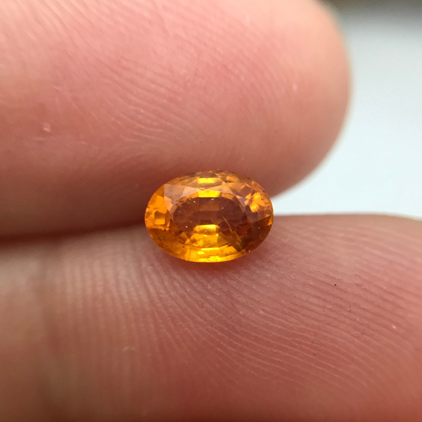 1 Carat Spessartite Garnet 6.8x4.95mm Oval Cut, Faceted Loose Orange Garnet