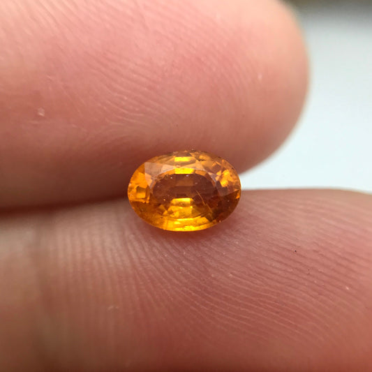 1 Carat Spessartite Garnet 6.8x4.95mm Oval Cut, Faceted Loose Orange Garnet