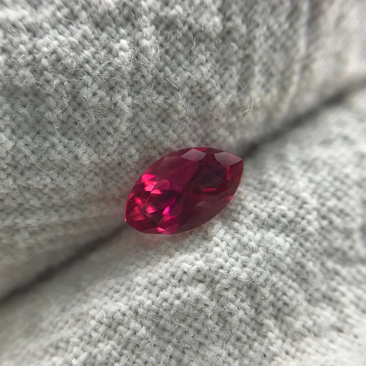 VVS 0.32 Carat Red Beryl 6.3x3.65mm Marquise Cut, Faceted Loose Natural Bixbite, Excellent Clarity