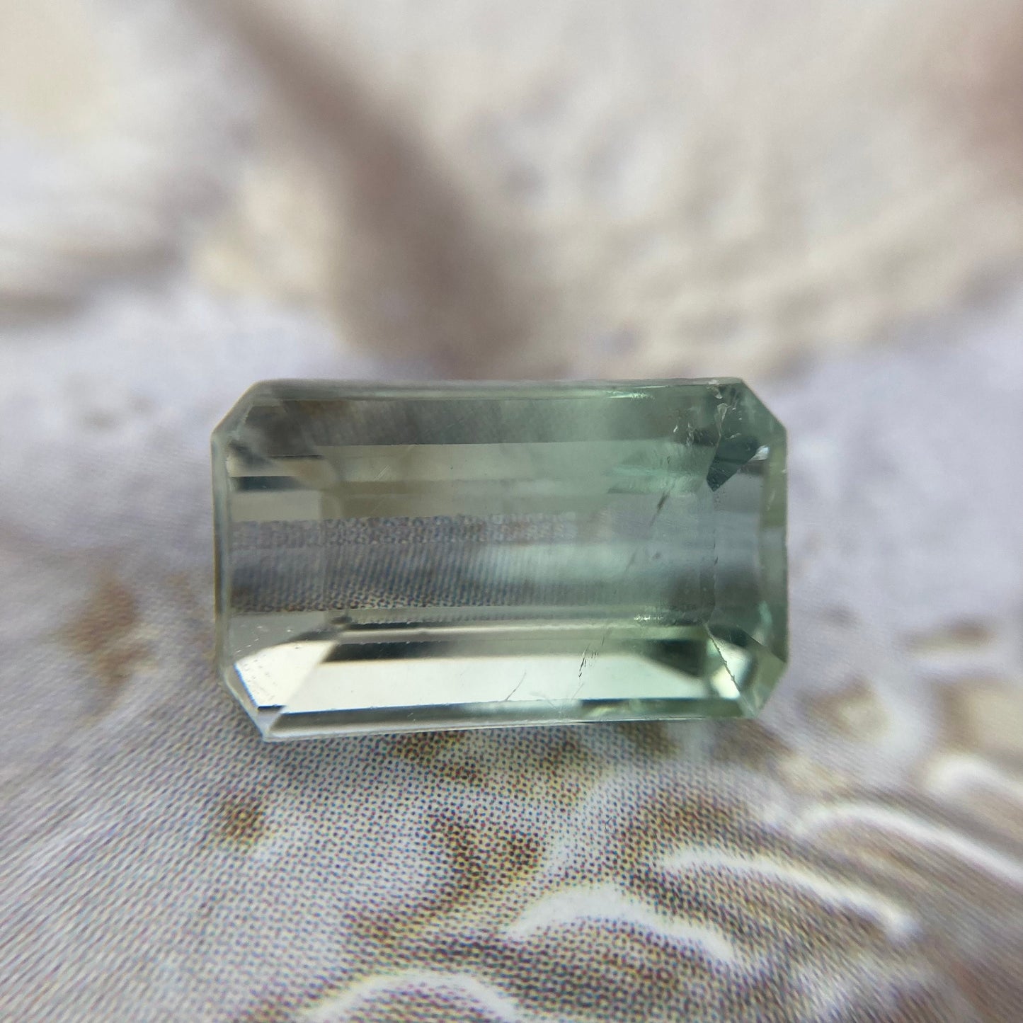 Bi-color Tourmaline 12.5x7.5mm Emerald Cut, 5.40 carats, Natural Faceted Gem, Loose Gemstone, Green/ Peachy Yellowish