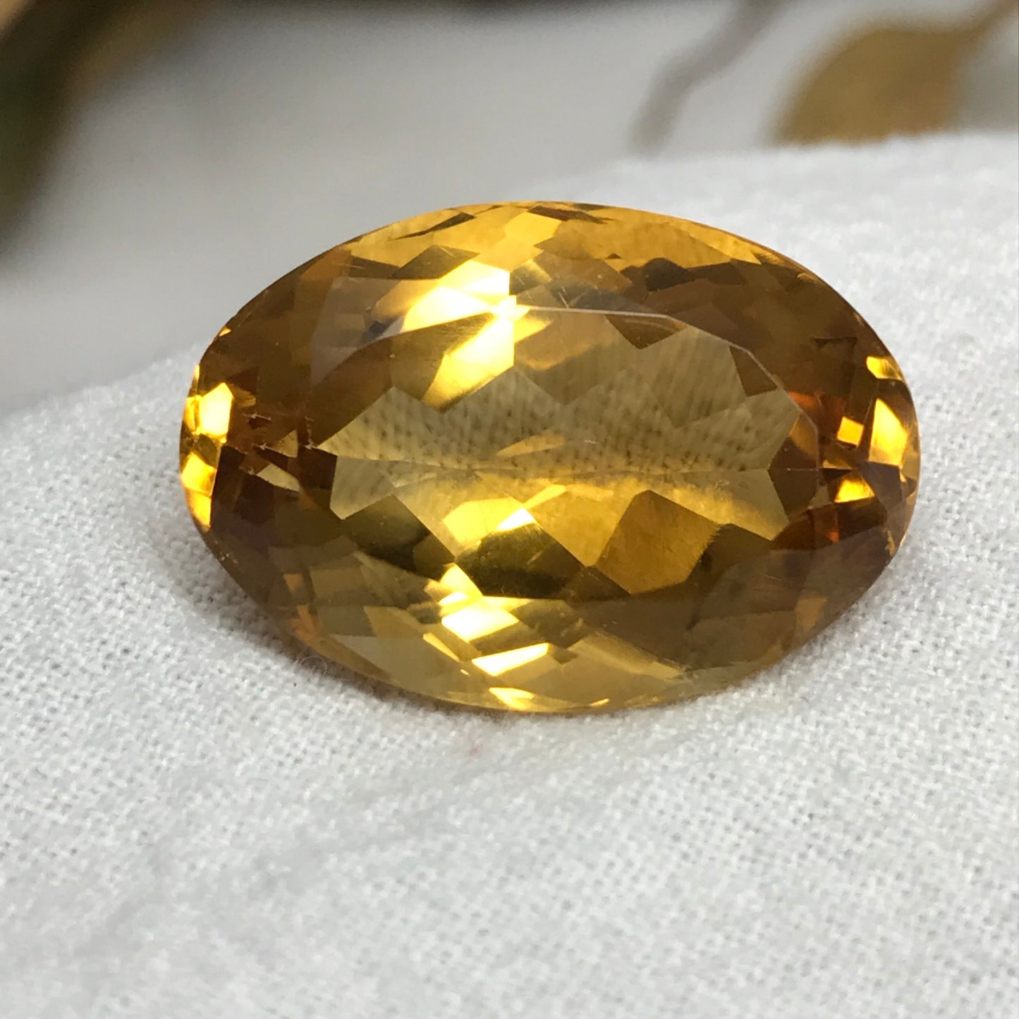 22.1x15.1mm Orange Citrine 21.9 carat Oval Cut, Faceted Loose Gemstone