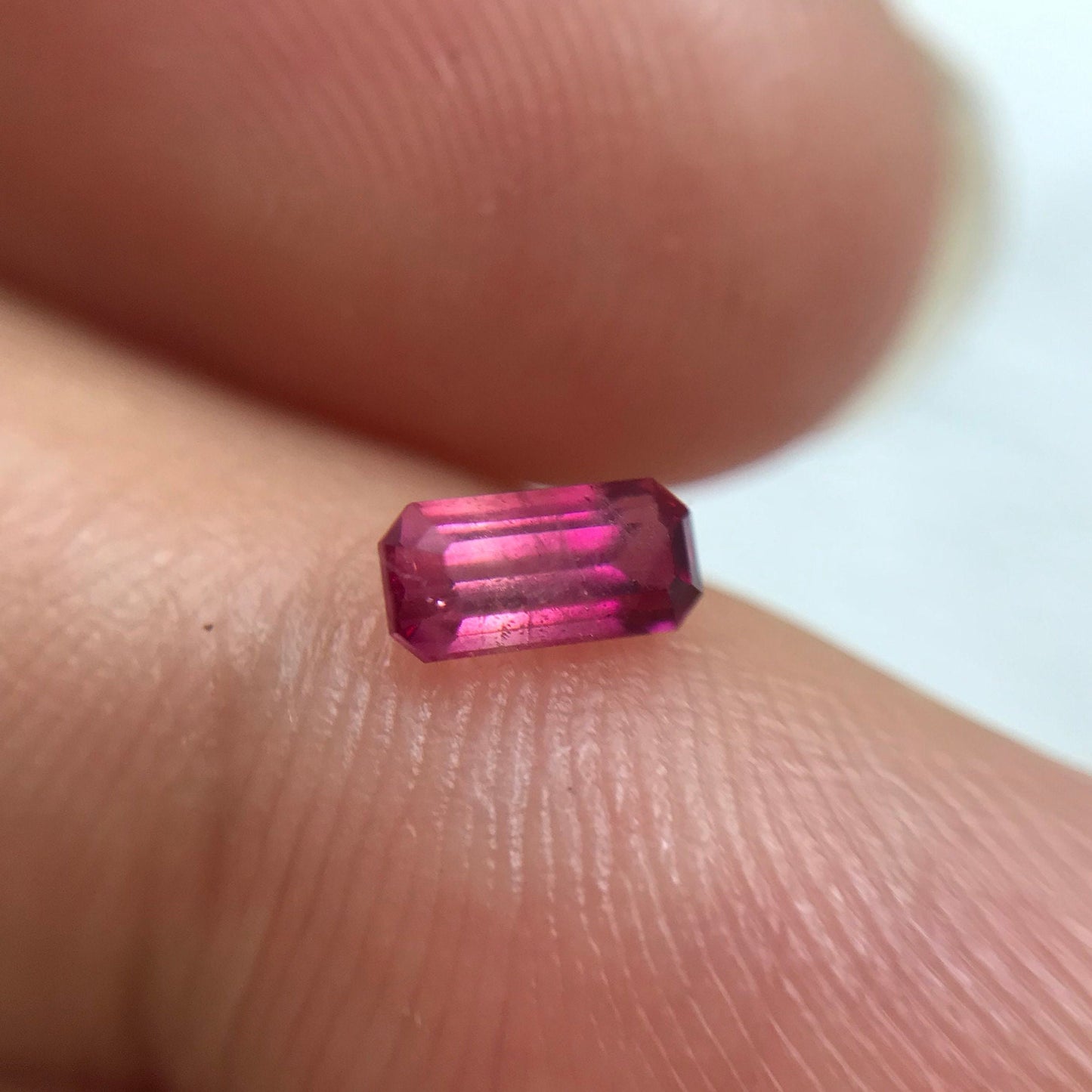0.35 Carat Natural Red Beryl 5.75x2.8mm Emerald Cut, Utah Red Beryl, Faceted Loose Bixbite