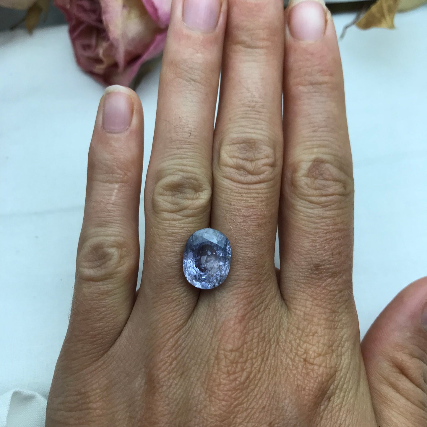 8.4 Carat Unheated Purple Blue Color Shift Sapphire 13.72x10.85mm Oval Cut, Faceted Loose Natural Tanzania Sapphire