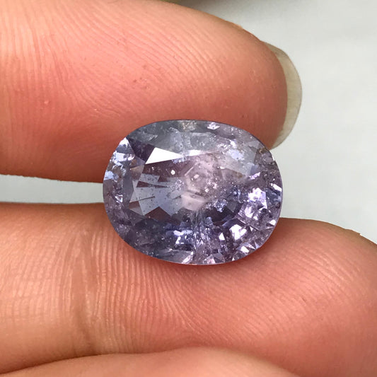 8.4 Carat Unheated Purple Blue Color Shift Sapphire 13.72x10.85mm Oval Cut, Faceted Loose Natural Tanzania Sapphire