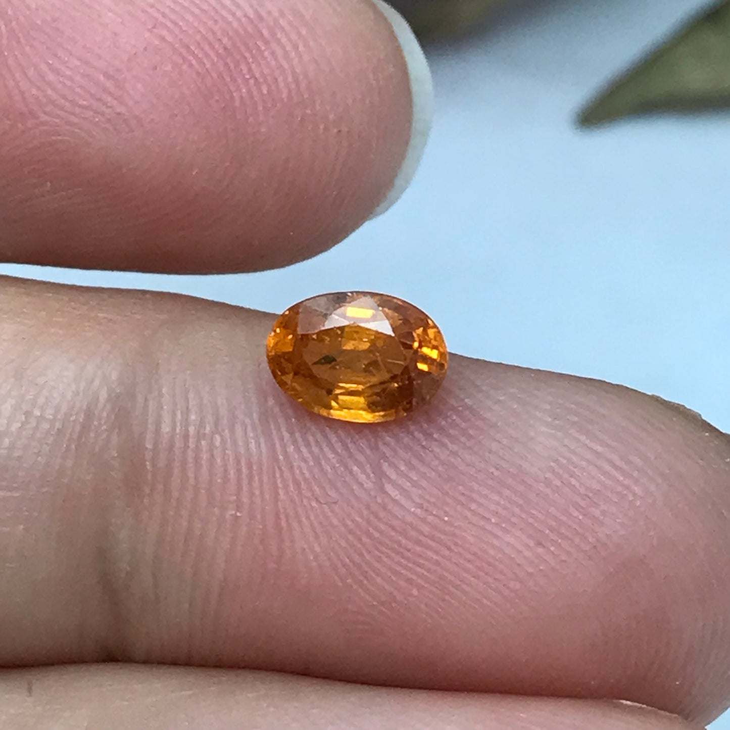 1 Carat Spessartite Garnet 6.8x4.95mm Oval Cut, Faceted Loose Orange Garnet