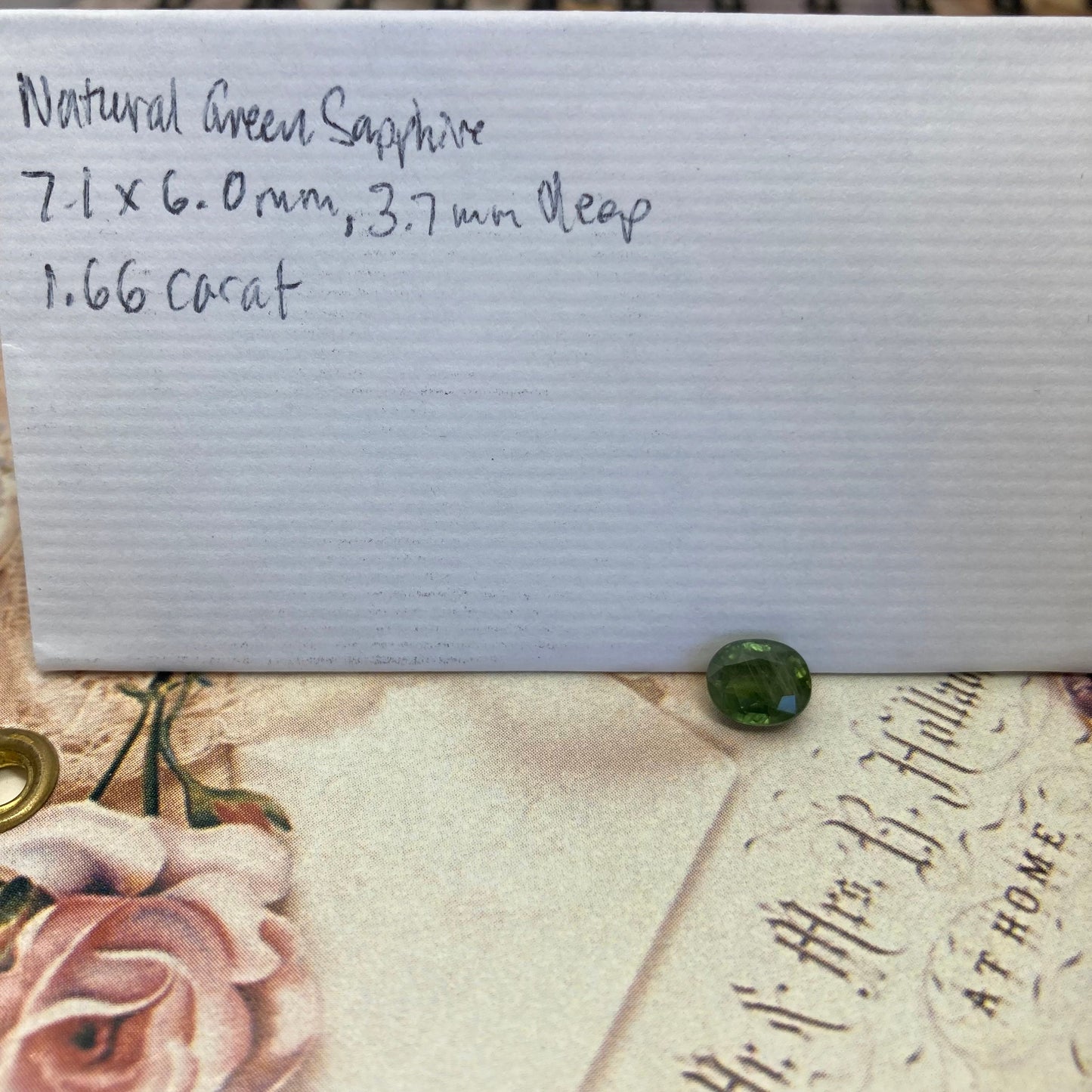 Natural Green Sapphire 7x6 mm Oval Cut 1.66 carat Corundum Faceted Loose Unmounted Gemstone Earth Mined Genuine Stone