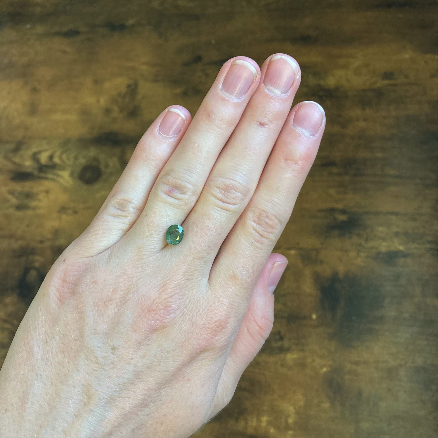 Natural Green Sapphire 7x6 mm Oval Cut 1.66 carat Corundum Faceted Loose Unmounted Gemstone Earth Mined Genuine Stone