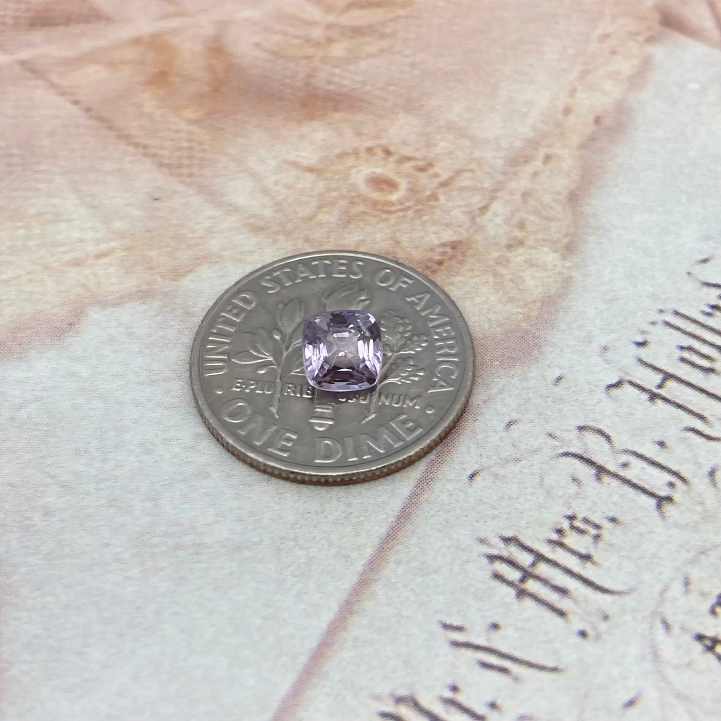 0.66 Ct Natural Purple Spinel 4.8mm Cushion Cut Faceted Loose Gemstone, Grayish Purple Stone, Flowing Gems, 5mm