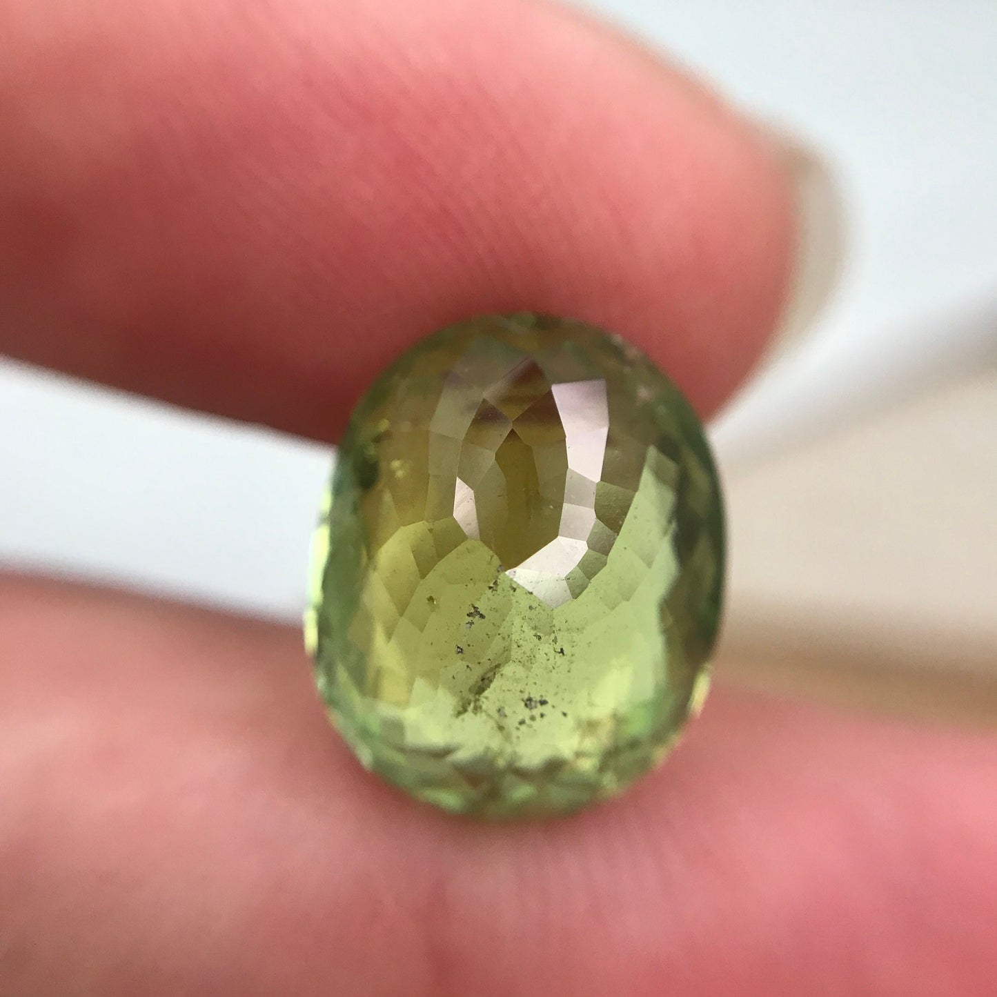 6.30 Carat Natural Green Tourmaline 13.35x10.93mm Oval Cut, Faceted Loose Gemstone