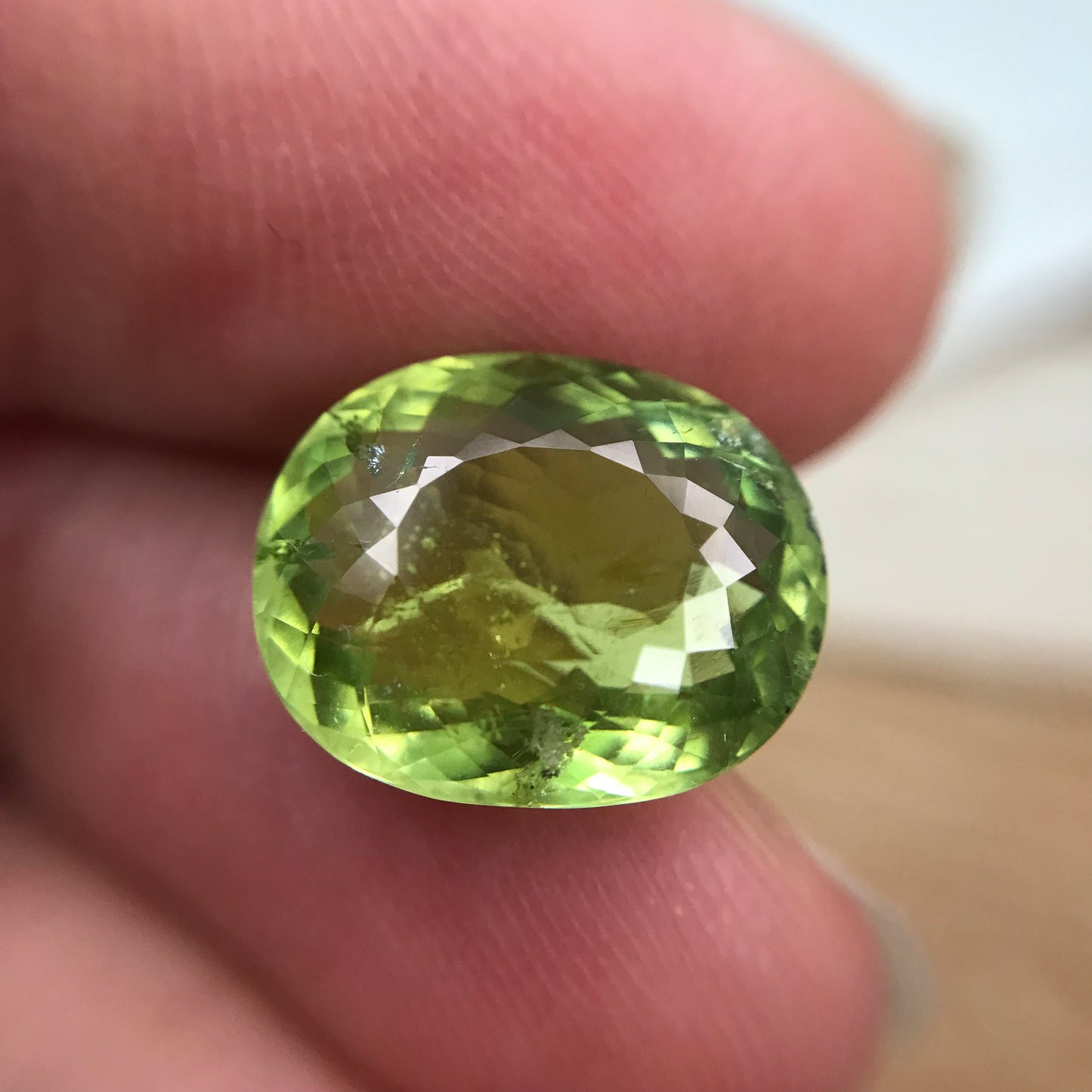 6.30 Carat Natural Green Tourmaline 13.35x10.93mm Oval Cut, Faceted Loose Gemstone