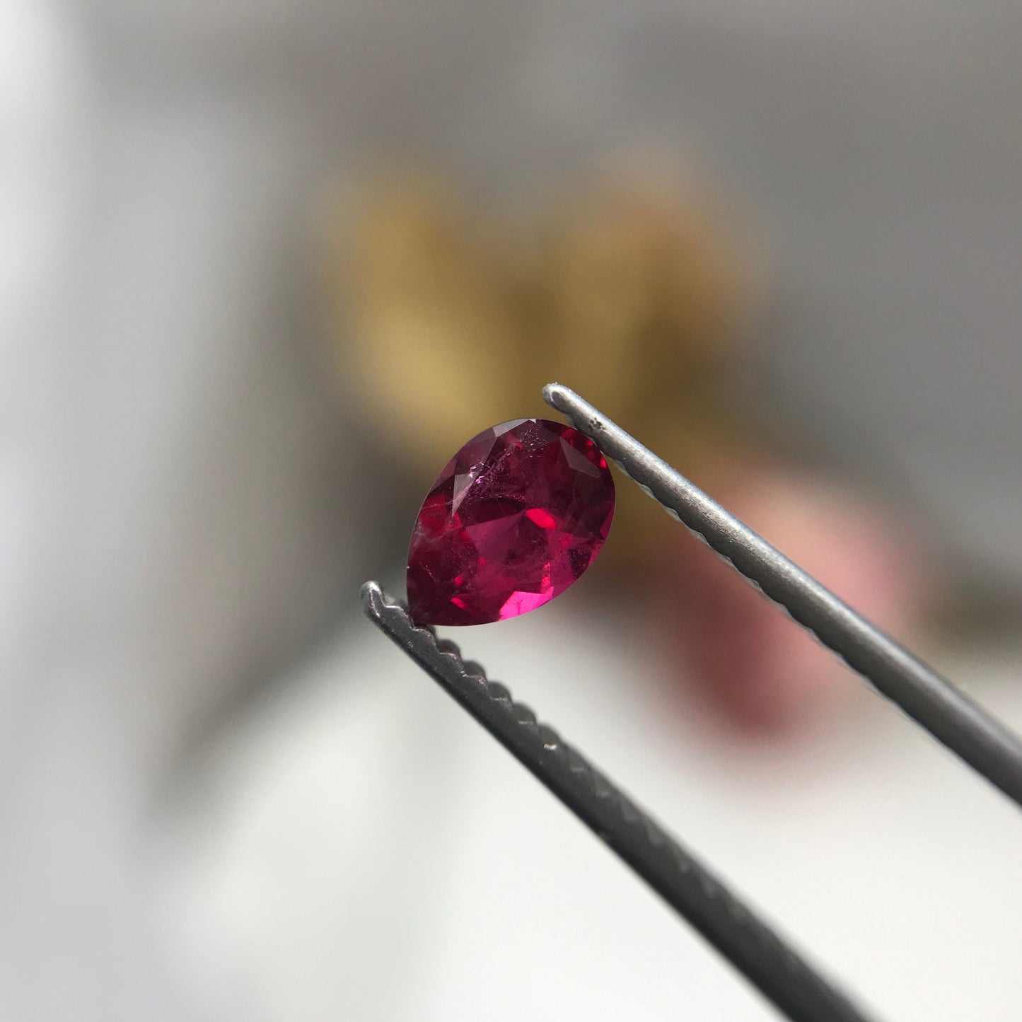 0.31 carat Red Beryl 5.74x4mm Pear Cut, Natural Utah Red Beryl, Faceted Bixbite, Rare Gemstone