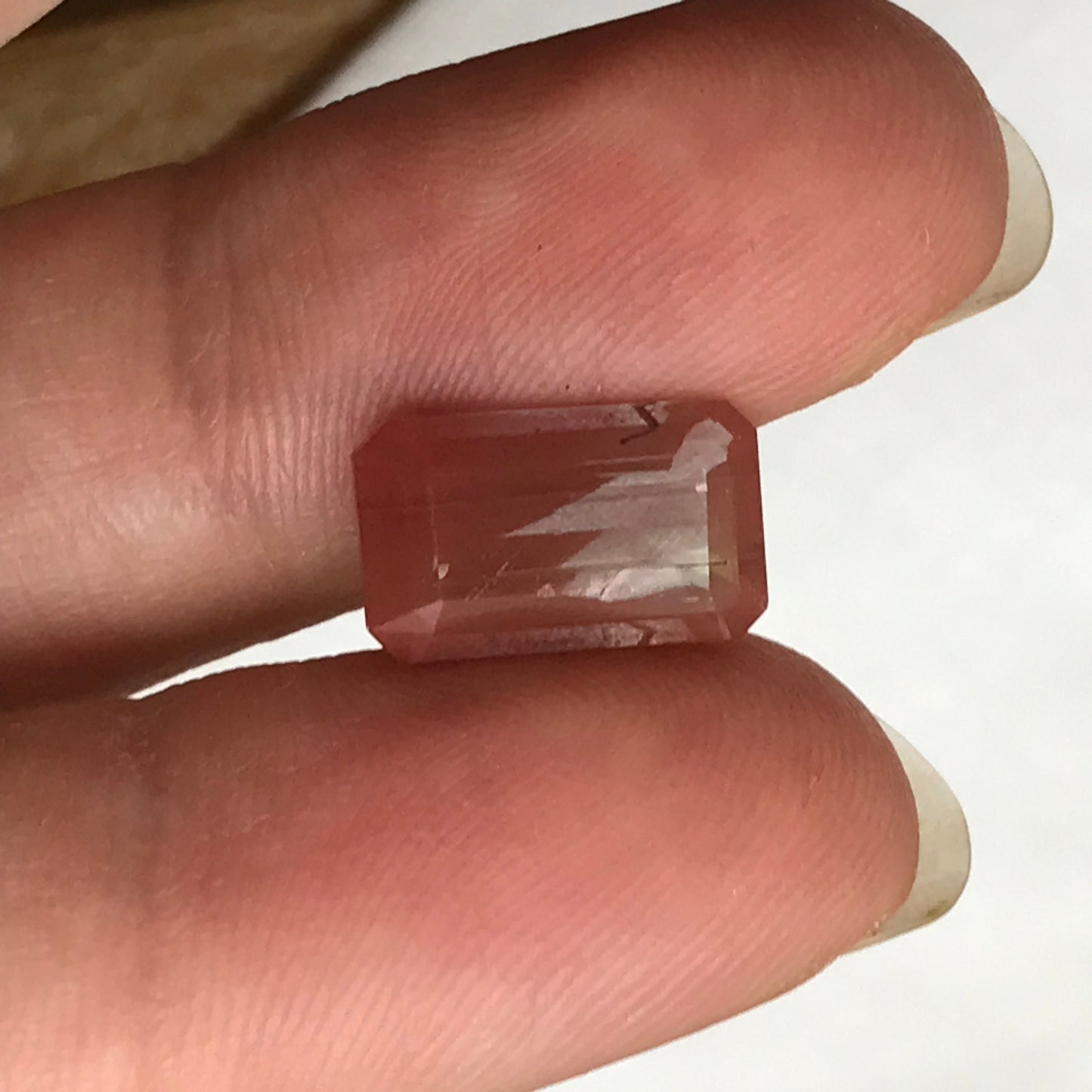 3 Carat Reddish Orange Andesine, Discount Gem, 12.8x7.7mm Emerald Cut, Faceted Loose Faceted Feldspar Labradorite, Color Treated Gemstone
