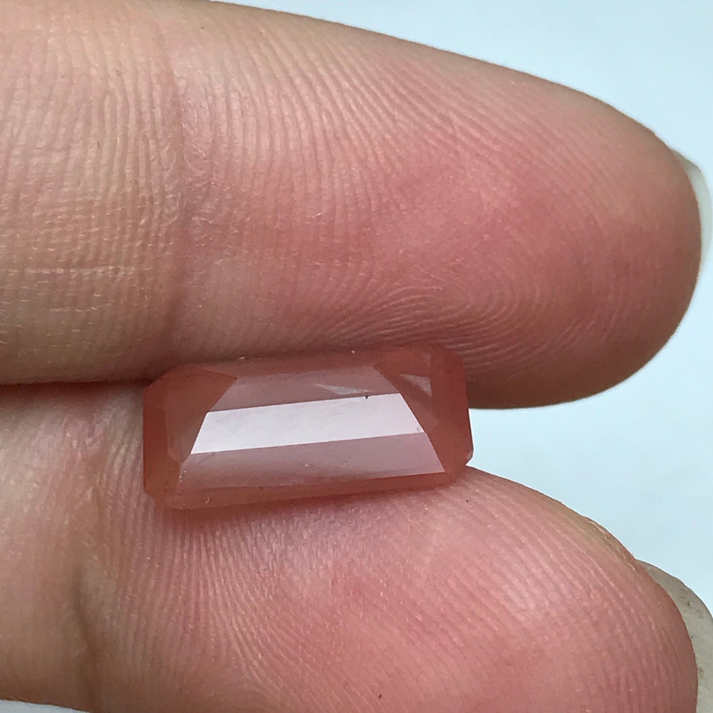 3 Carat Reddish Orange Andesine, Discount Gem, 12.8x7.7mm Emerald Cut, Faceted Loose Faceted Feldspar Labradorite, Color Treated Gemstone