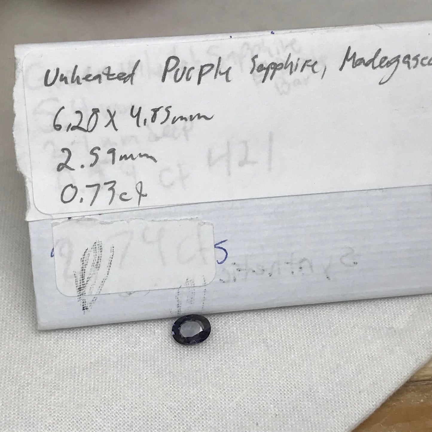 0.73 Carat Natural Purple Sapphire 6.28x4.85mm Oval Cut, Unheated Faceted Loose Madagascar Sapphire