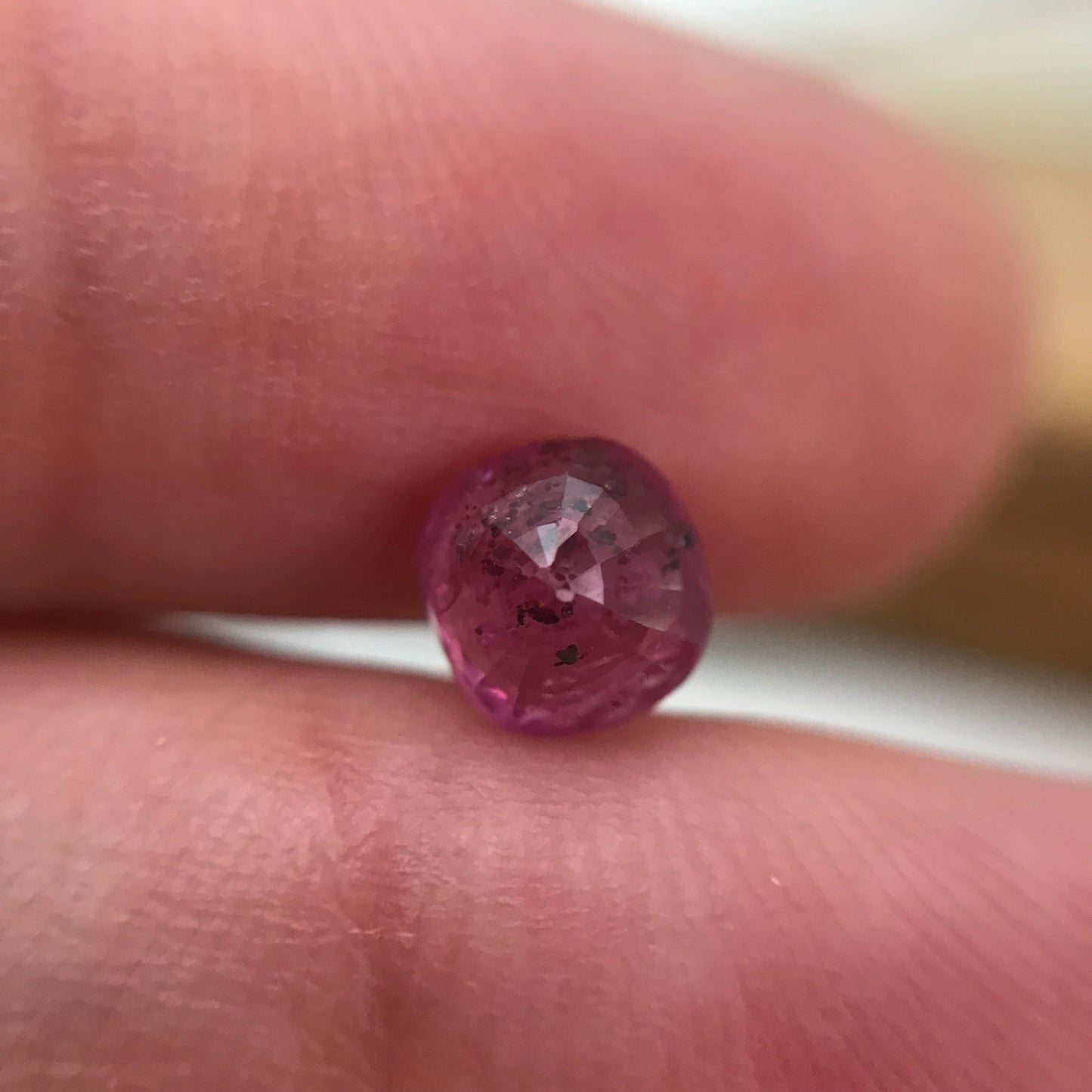 1.31 carat Unheated Pinkish Purple Sapphire 6.15x5.9mm Cushion Cut, Faceted Loose Natural Madagascar Sapphire