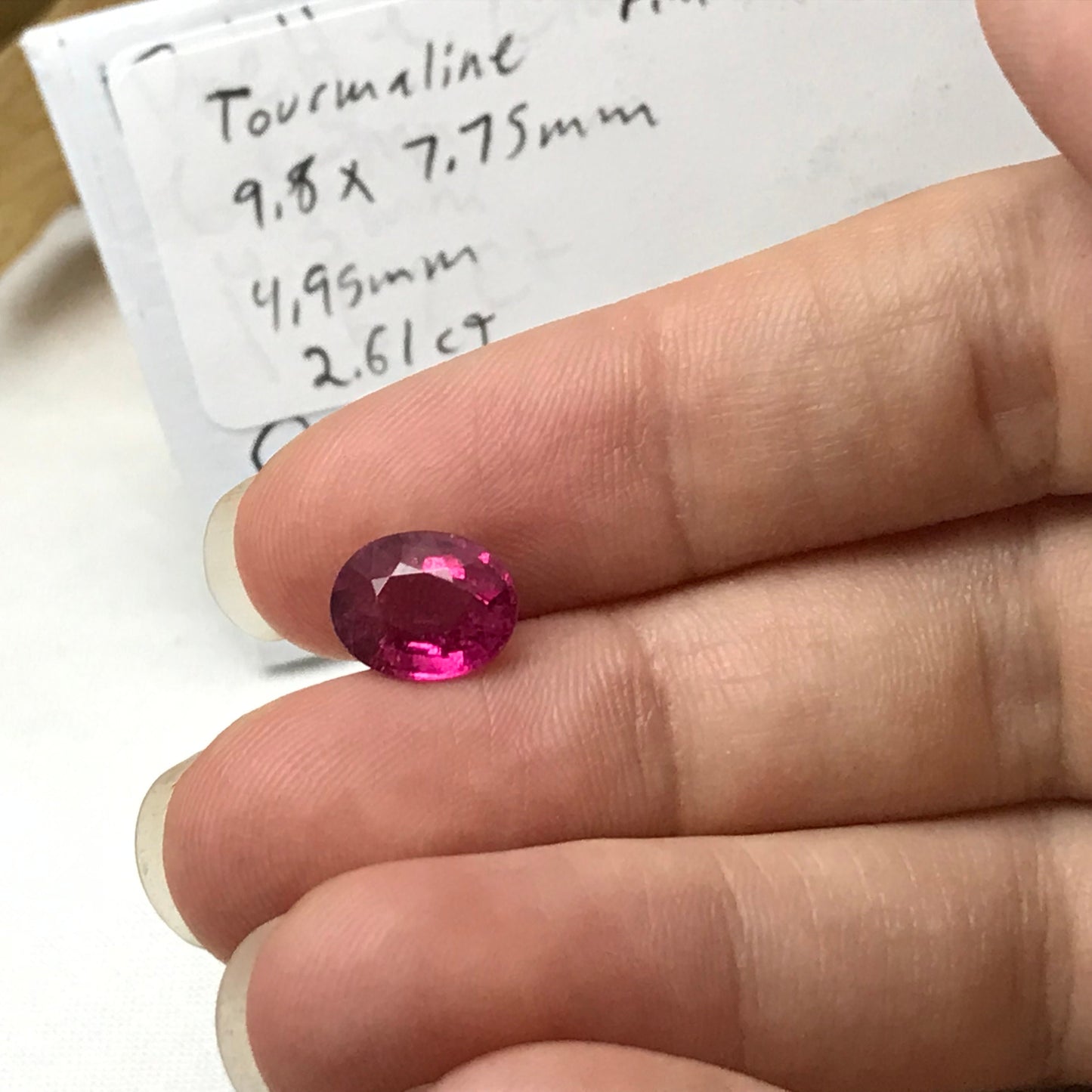 2.61 Carat Pink Tourmaline 9.8x7.75mm Oval Cut, Faceted Loose Natural Rubellite Tourmaline