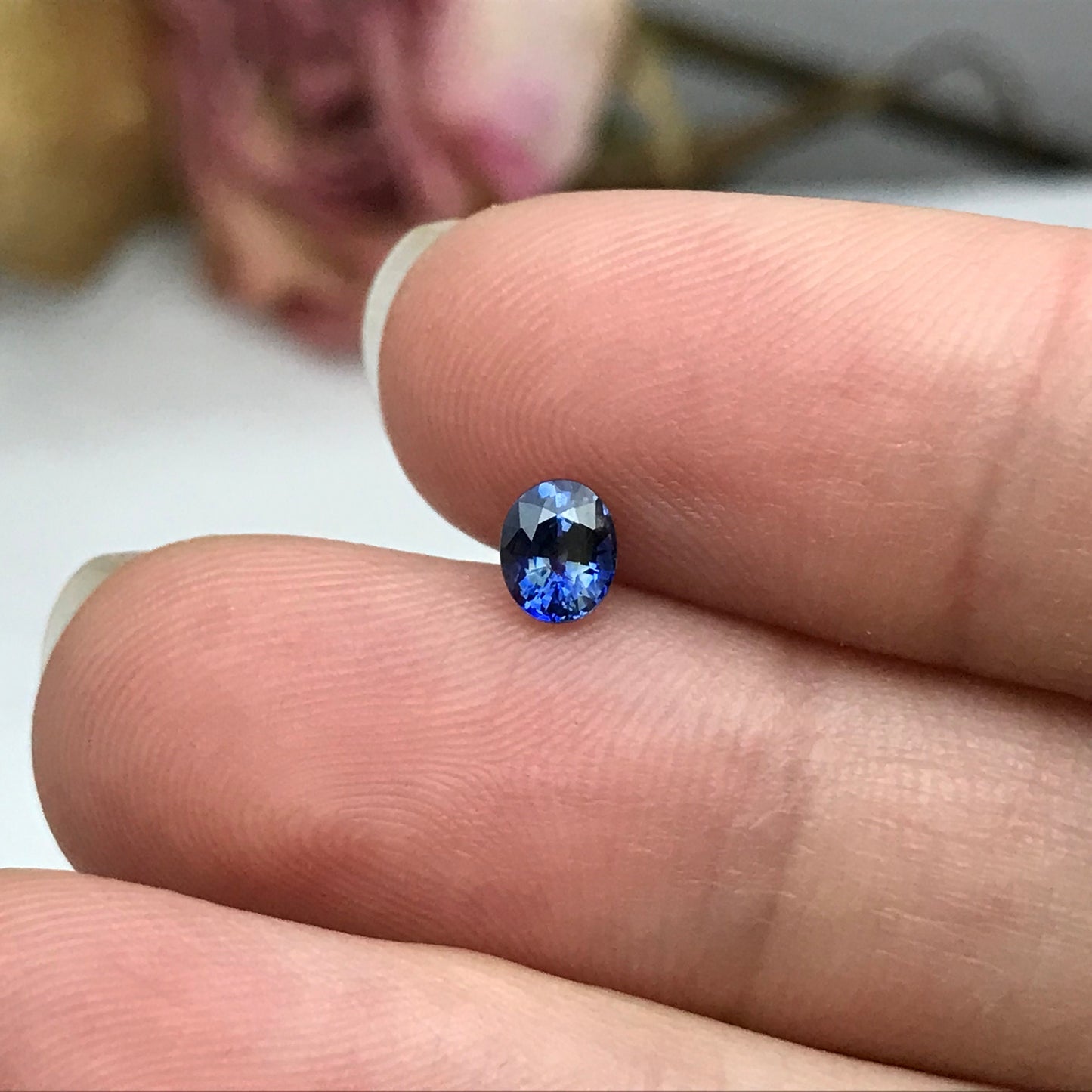 0.56 Carat Heated Blue Sapphire 5x4mm Oval Cut, Faceted Loose Natural Sapphire, Sri-Lanka