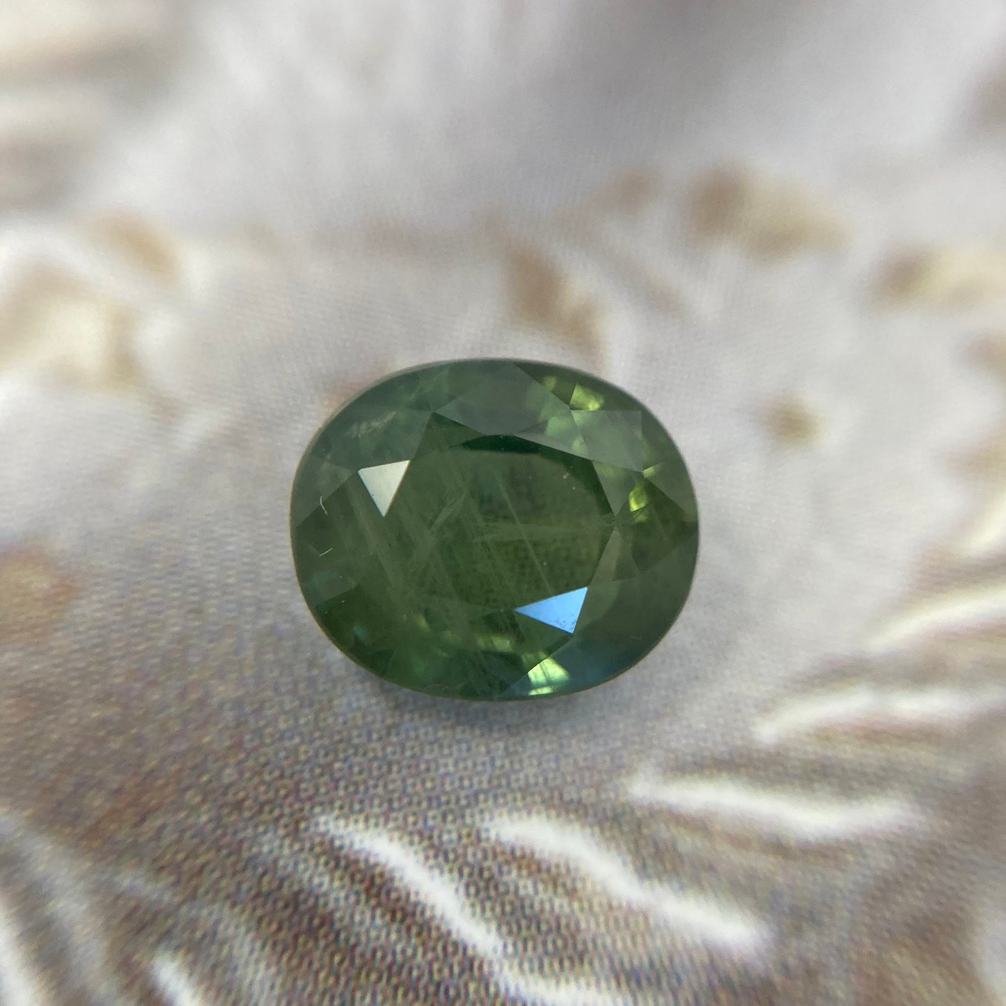 Natural Green Sapphire 7x6 mm Oval Cut 1.66 carat Corundum Faceted Loose Unmounted Gemstone Earth Mined Genuine Stone