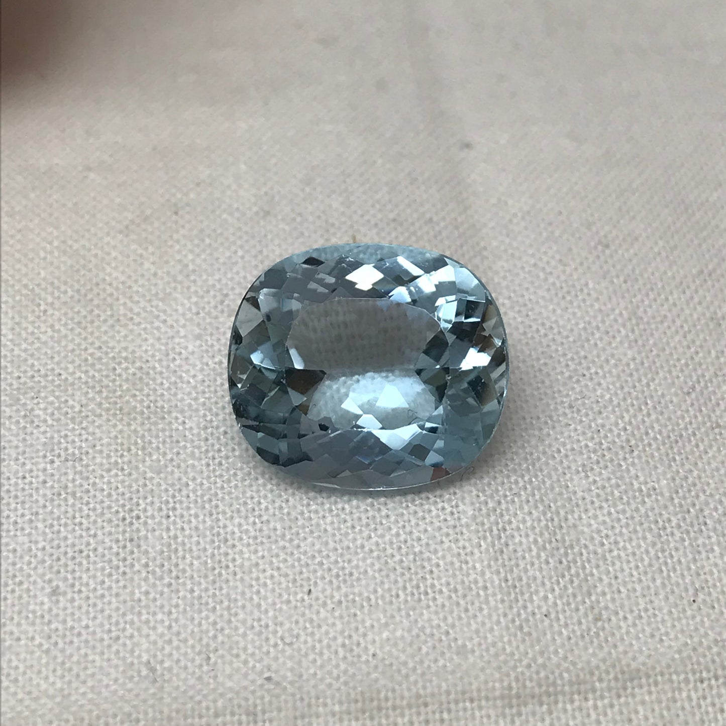 10 Ct Natural Blue Aquamarine 15.7x13.8mm Light Blue Rectangle Cushion Cut Loose Faceted, March Birthstone, 9.97 Ct
