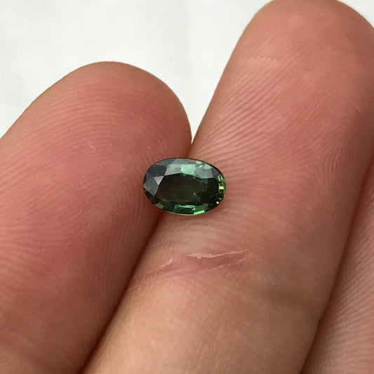 0.62 Green Sapphire 6.3x4.2mm Oval Cut, Faceted Loose Natural Heated Sapphire