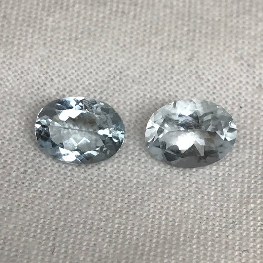 8x6mm Pair of Aquamarine Oval Cut Loose Gems, Included Faceted Gemstone, Natural March Birthstones 2.15 TCW