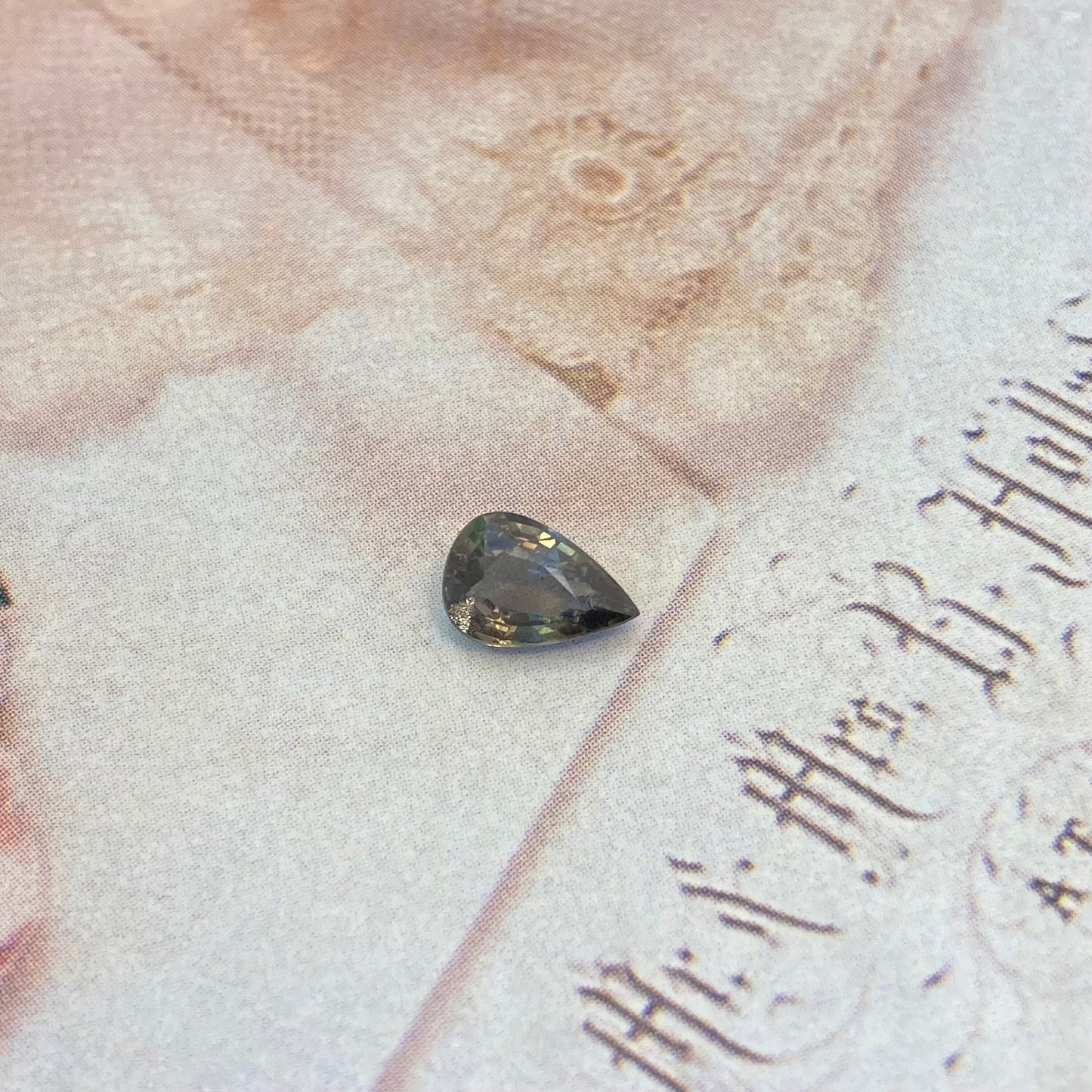 Natural Sapphire 8x5.5mm 1.21 Carat - Green to Gray Purple Gemstone - Pear Tear Drop Corundum Faceted Loose Unmounted- Color Shift/Change