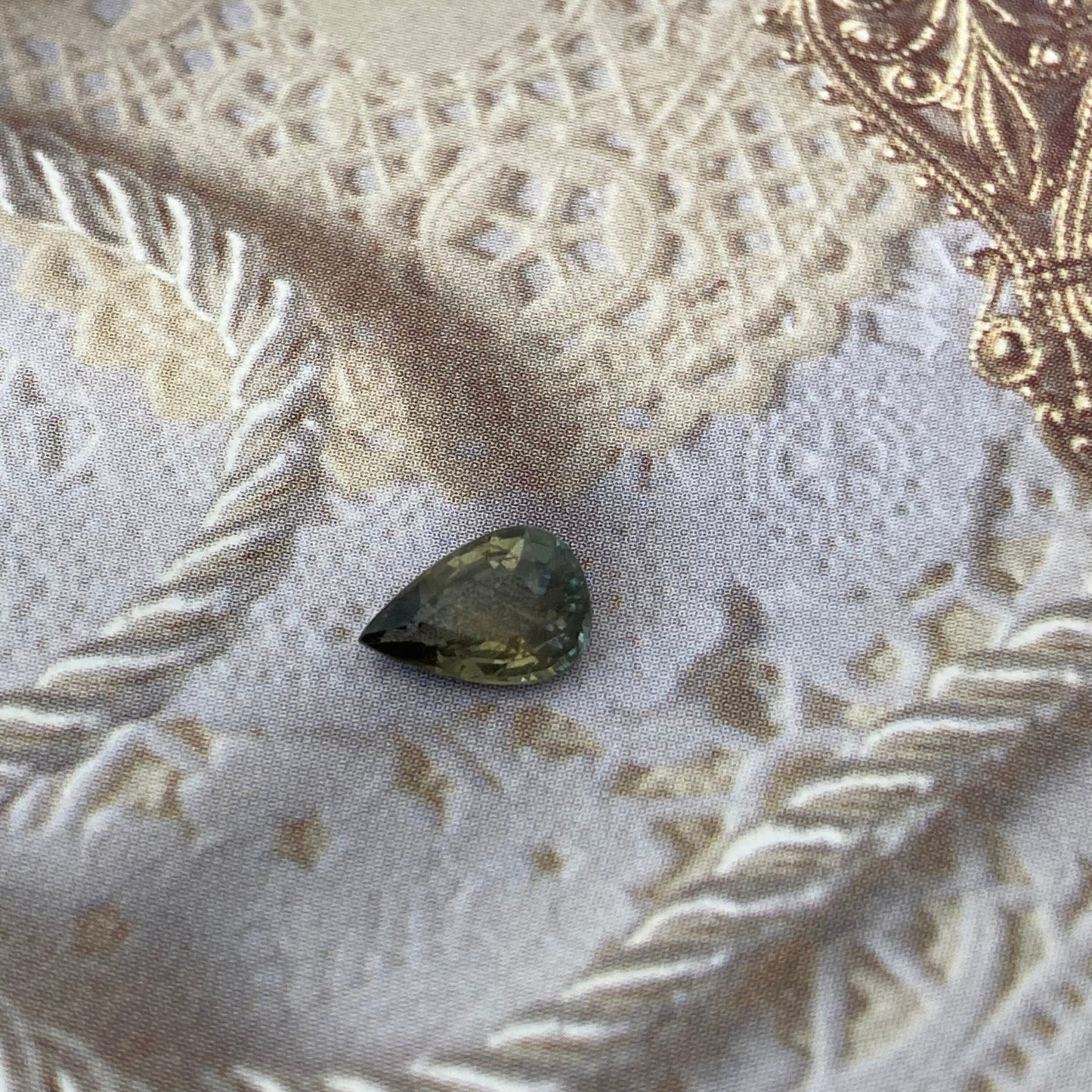 Natural Sapphire 8x5.5mm 1.21 Carat - Green to Gray Purple Gemstone - Pear Tear Drop Corundum Faceted Loose Unmounted- Color Shift/Change