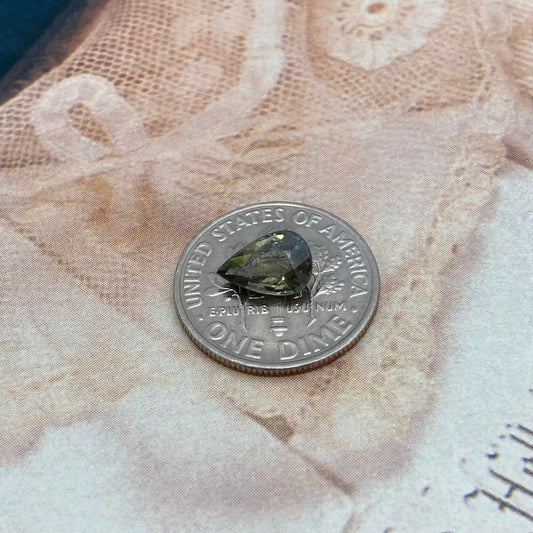 Natural Sapphire 8x5.5mm 1.21 Carat - Green to Gray Purple Gemstone - Pear Tear Drop Corundum Faceted Loose Unmounted- Color Shift/Change